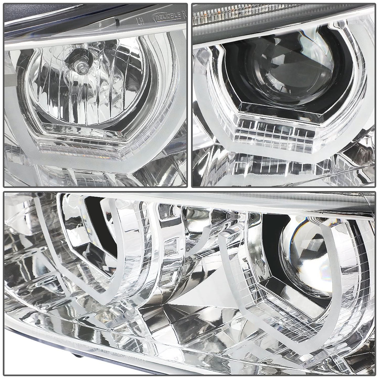 2012-2016 BMW F30 3-Series 3D LED Bar Headlights Chrome Housing
