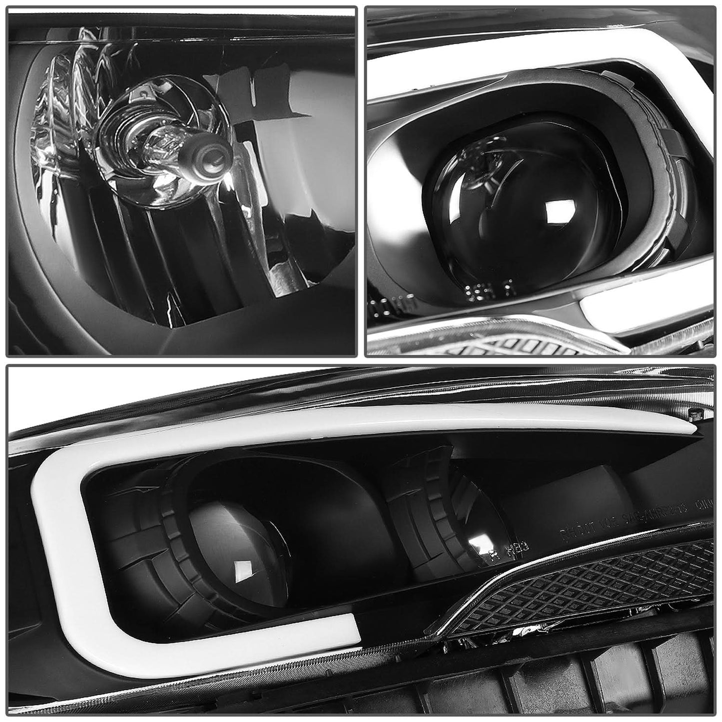 2013-2016 Ford Escape 3D LED DRL Projector Headlights Black Housing