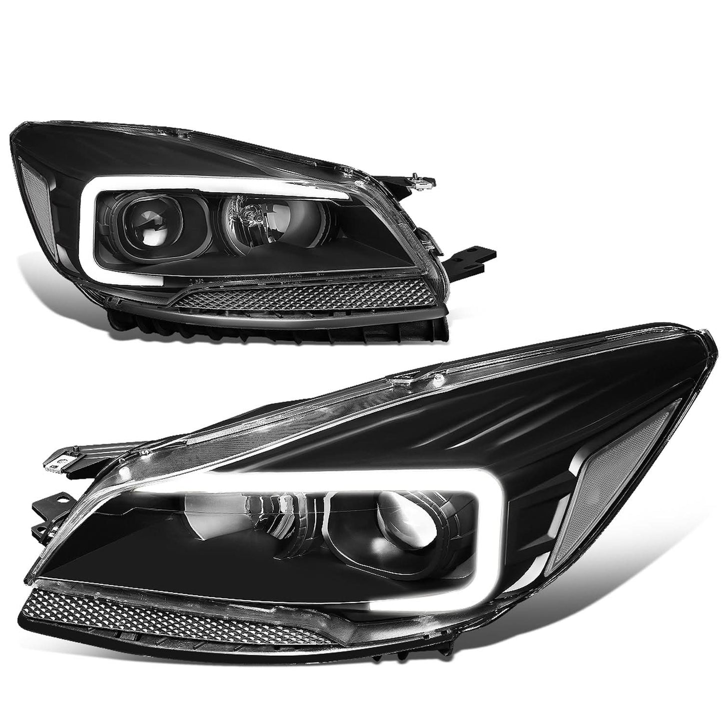 2013-2016 Ford Escape 3D LED DRL Projector Headlights Black Housing