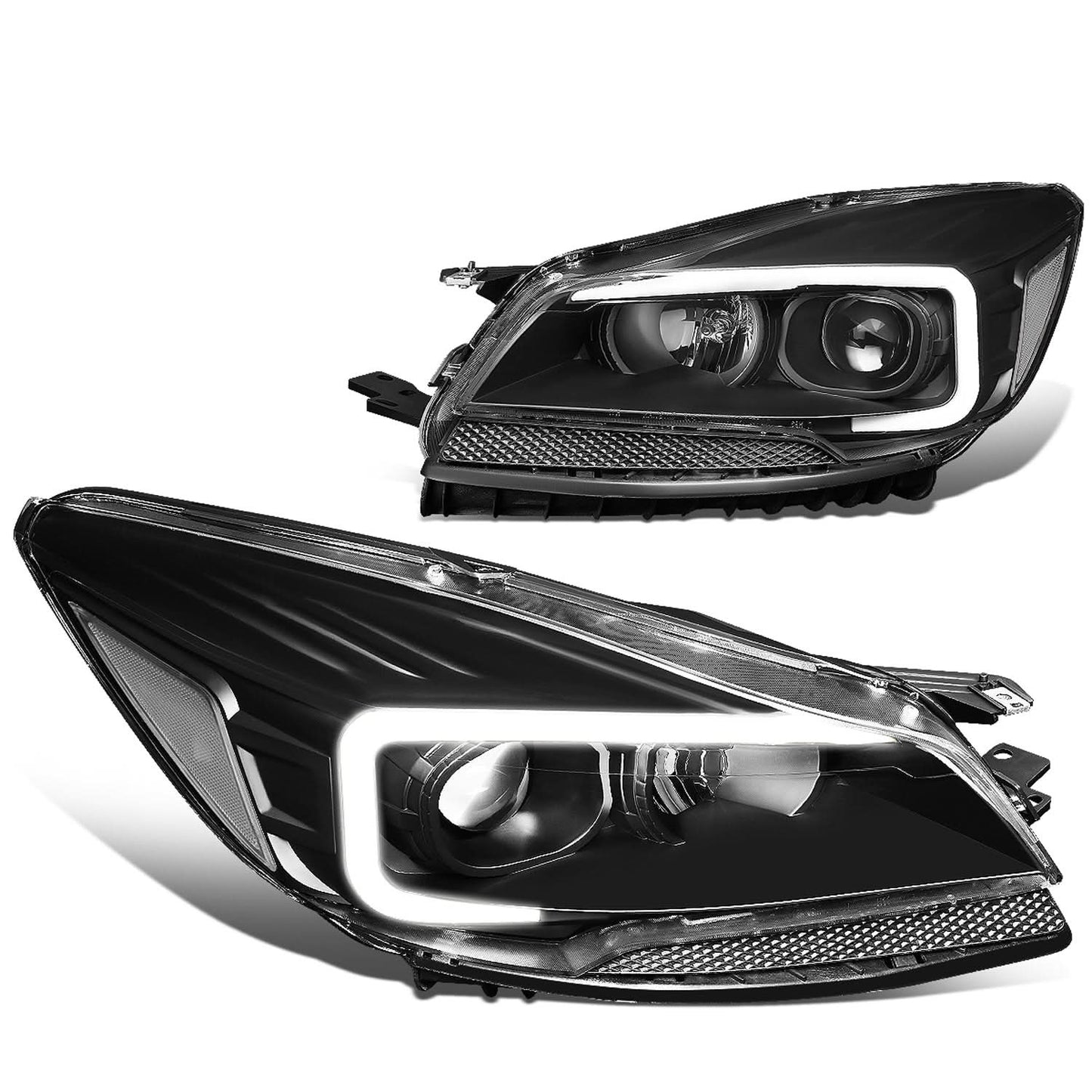 2013-2016 Ford Escape 3D LED DRL Projector Headlights Black Housing