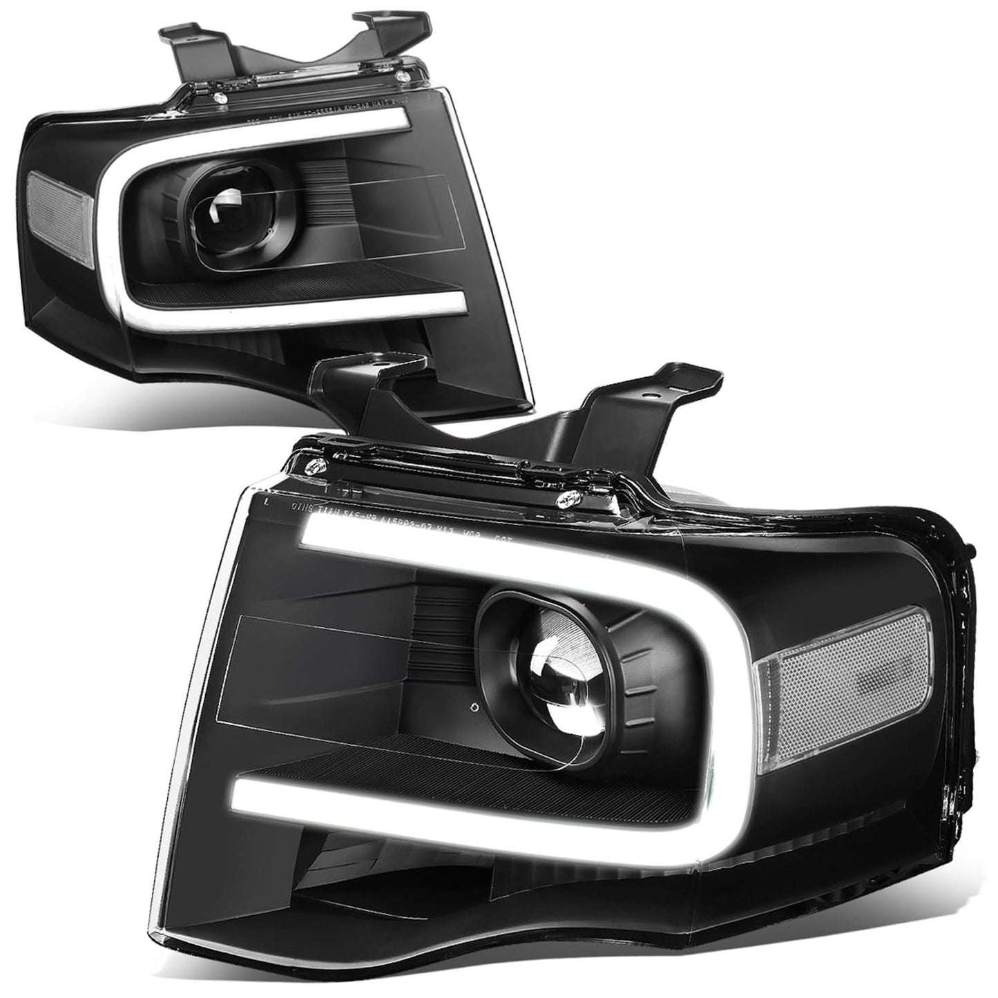 2007-2014 Ford Expedition 3D LED DRL Projector Headlights Black