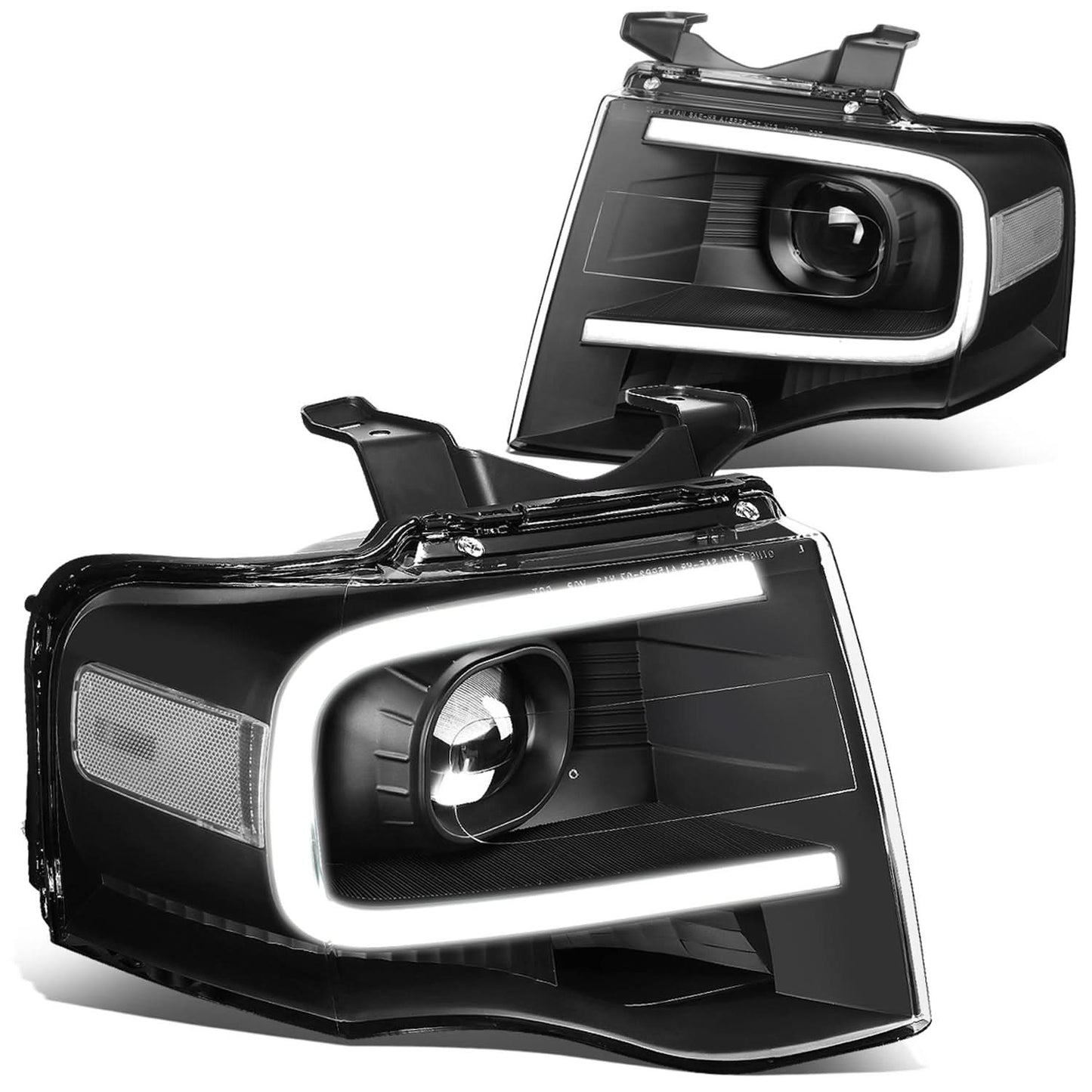 2007-2014 Ford Expedition 3D LED DRL Projector Headlights Black