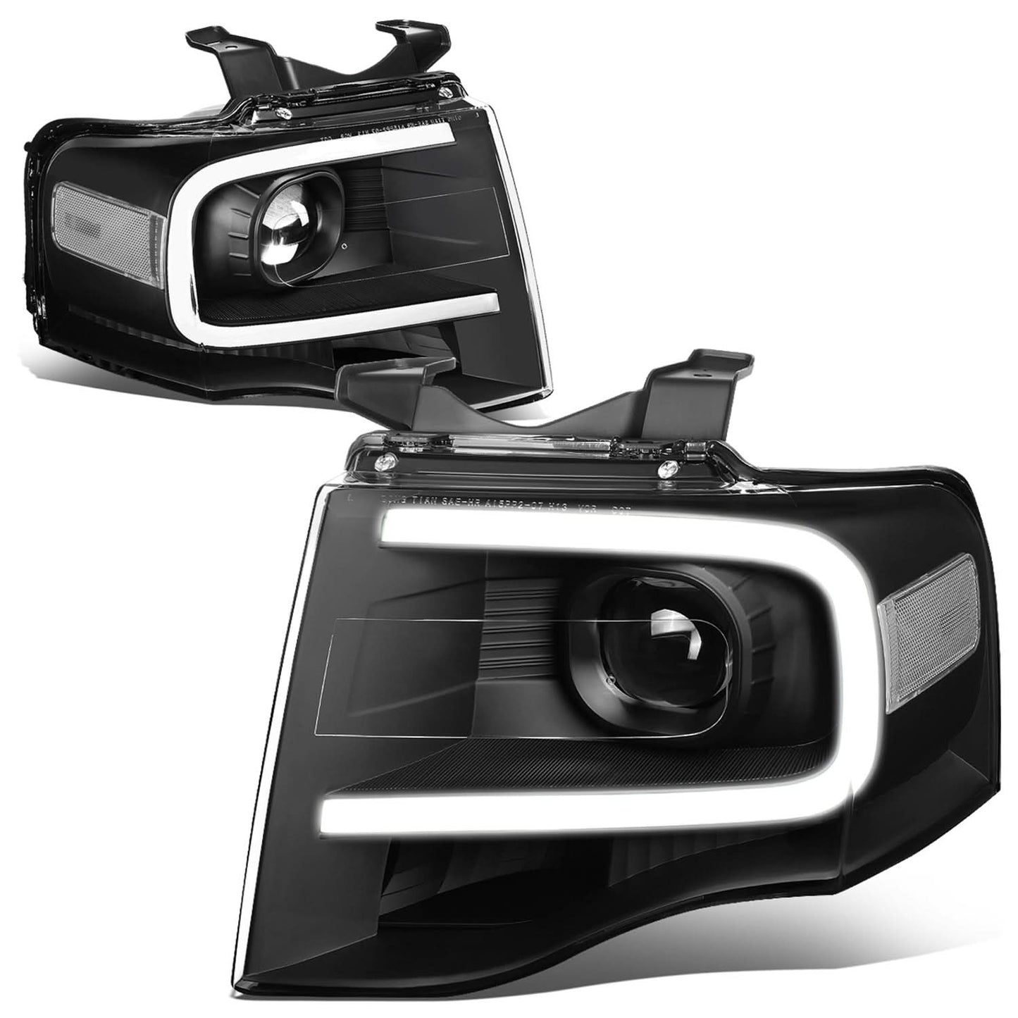 2007-2014 Ford Expedition 3D LED DRL Projector Headlights Black