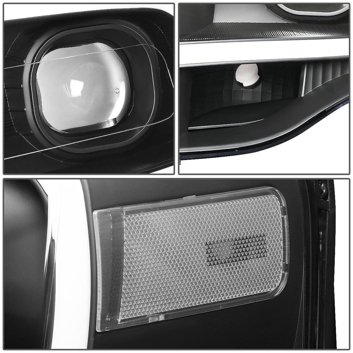 2007-2014 Ford Expedition 3D LED DRL Projector Headlights Black
