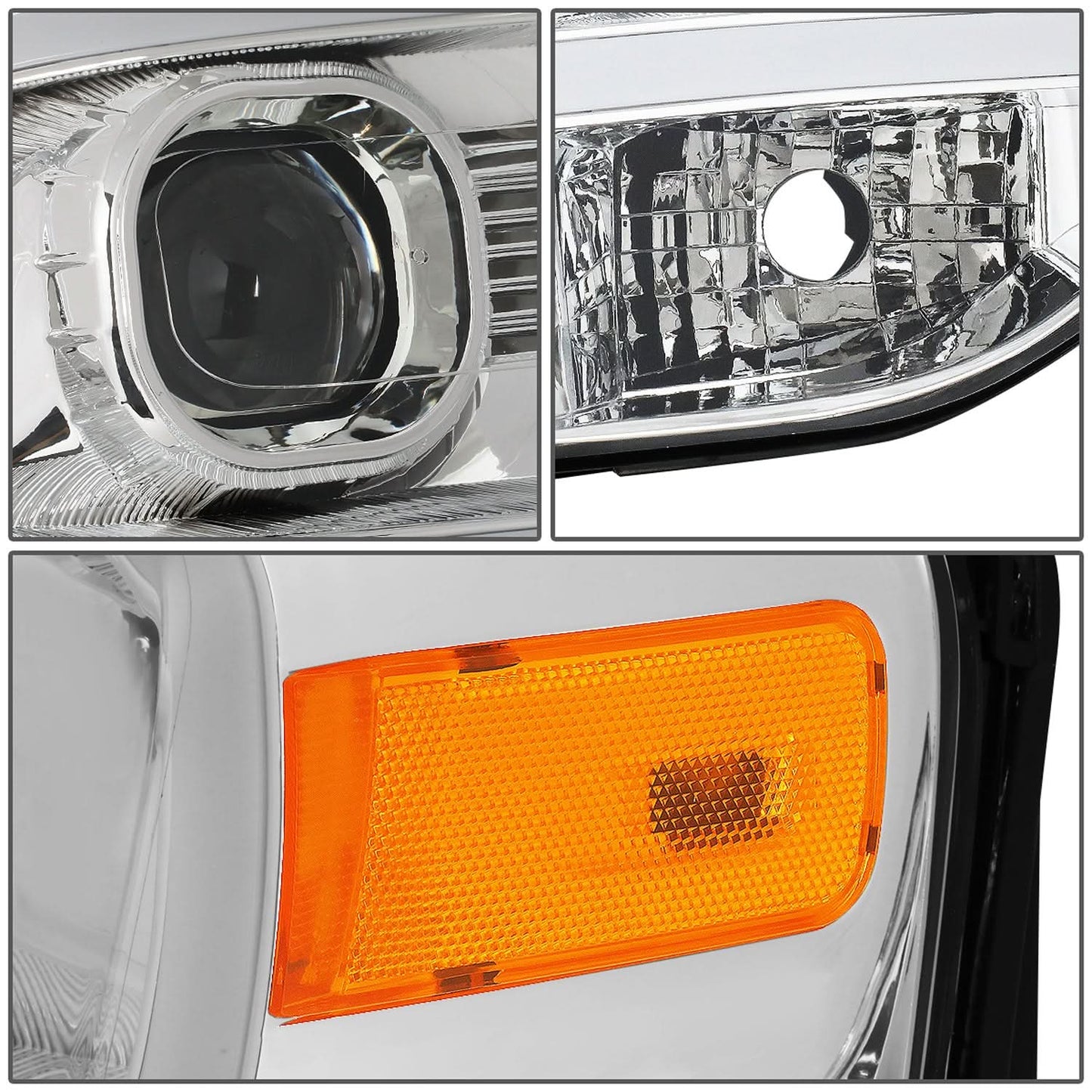 2007-2014 Ford Expedition 3D LED DRL Projector Headlights Chrome