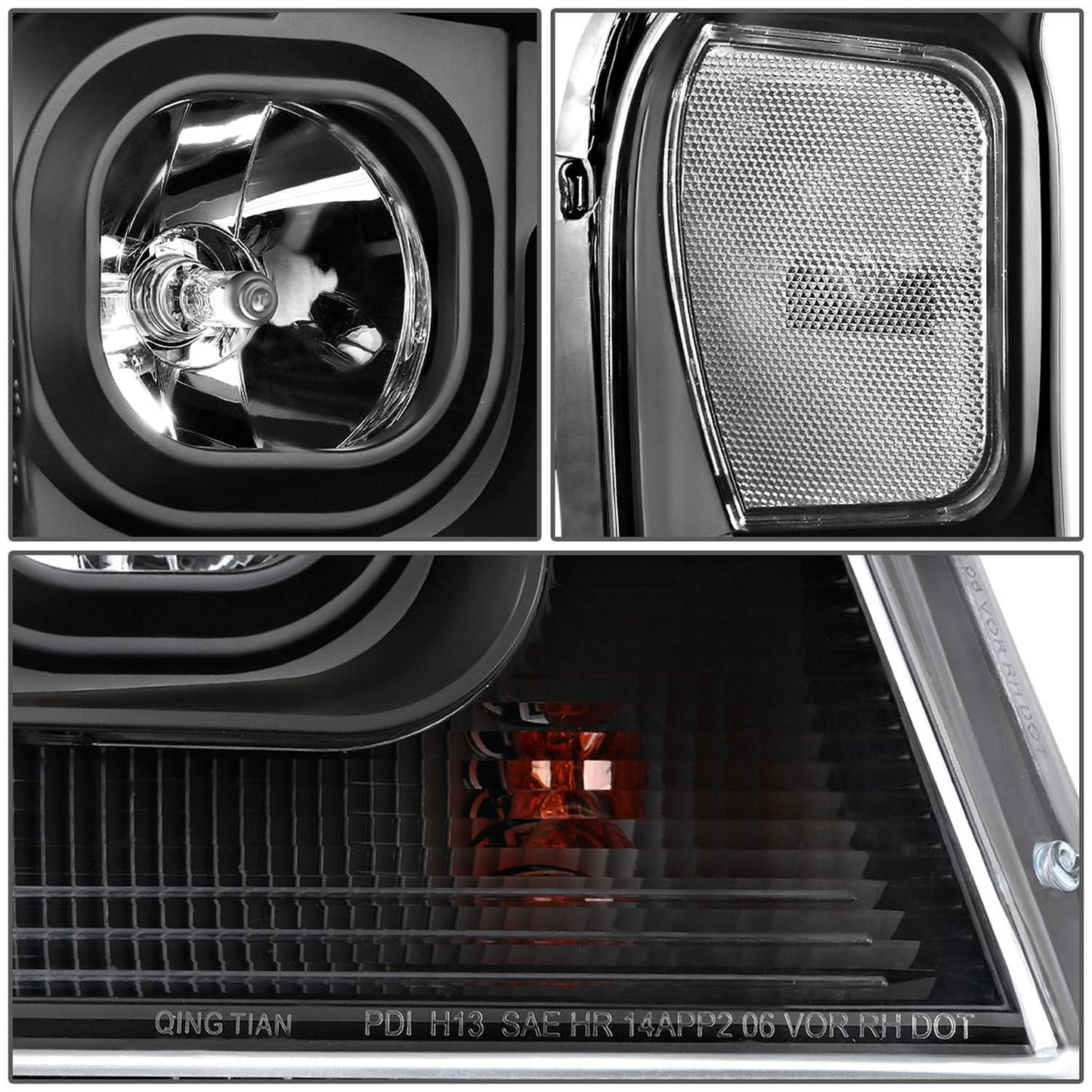 2004-2008 Ford F-150 3D LED C-Bar Headlights Black Housing Clear Corner