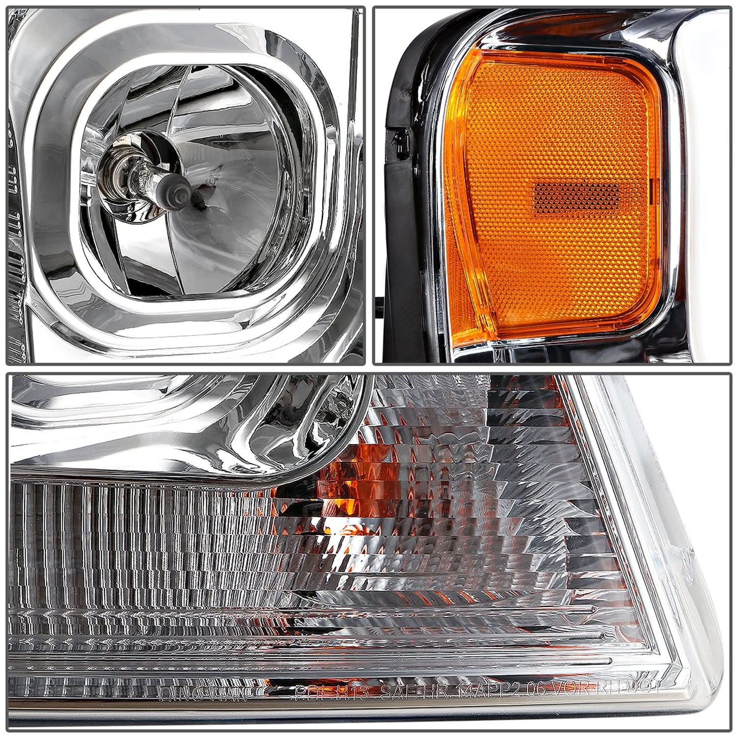 04-08 Ford F-150 / 06-08 Lincoln Mark LT 3D LED C-Bar Headlights Chrome