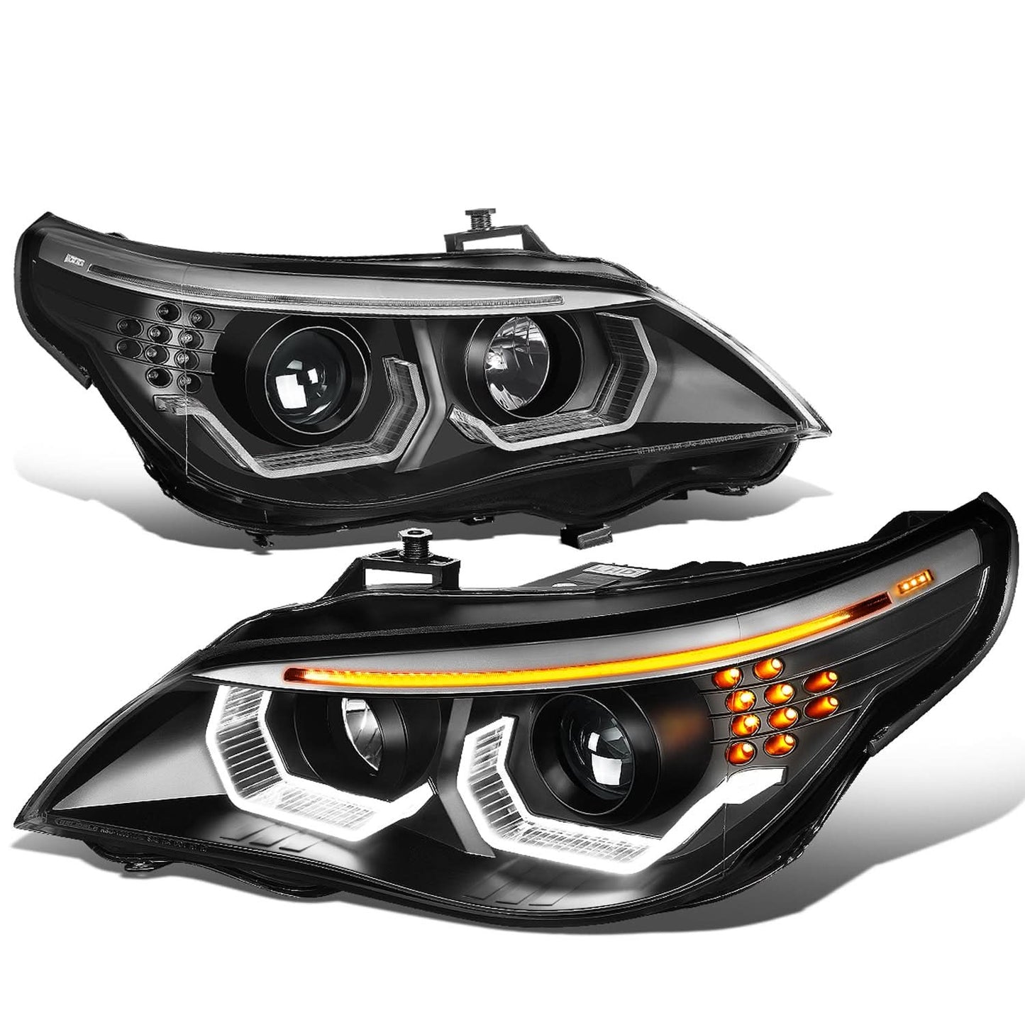 04-07 BMW 525i/530i/545i/550i 3D LED Projector Headlights Black