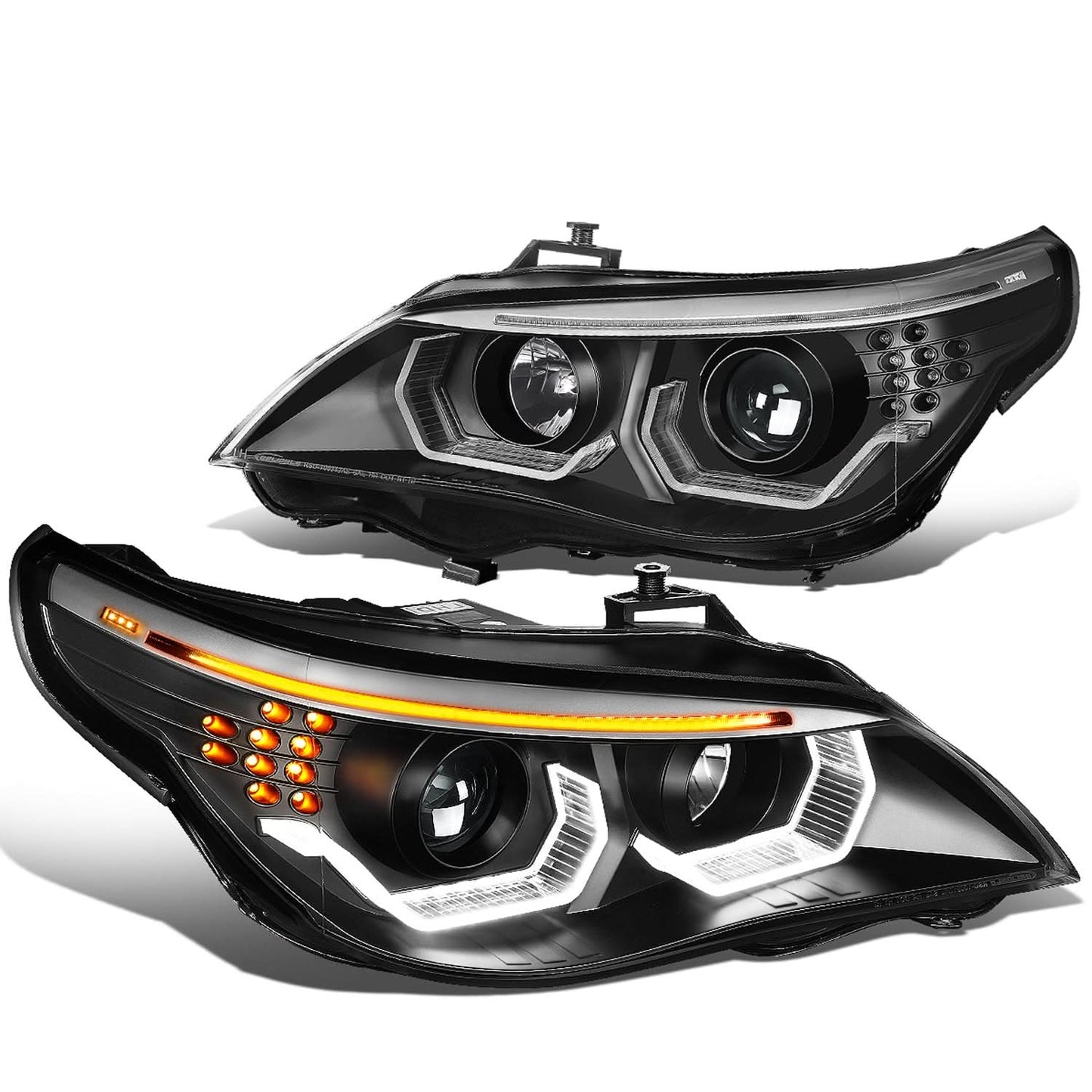 04-07 BMW 525i/530i/545i/550i 3D LED Projector Headlights Black