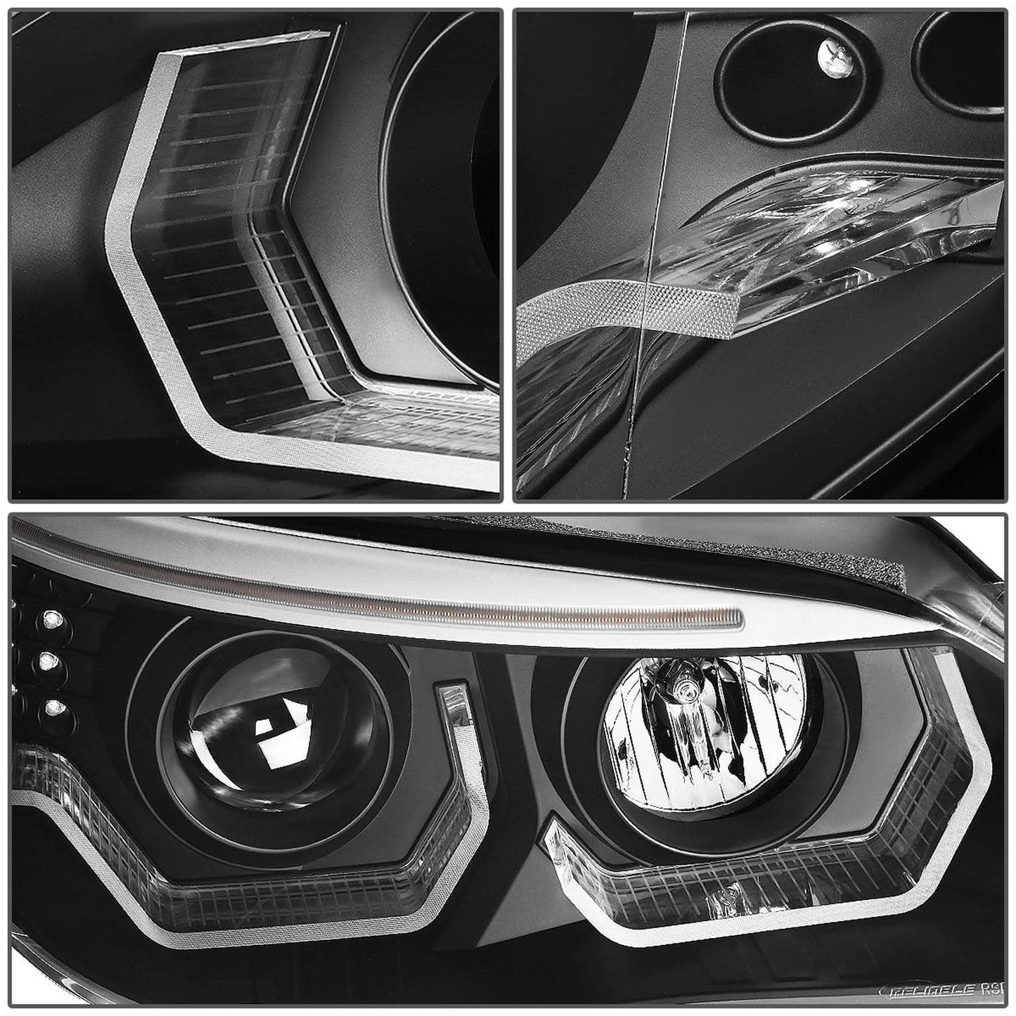 04-07 BMW 525i/530i/545i/550i 3D LED Projector Headlights Black