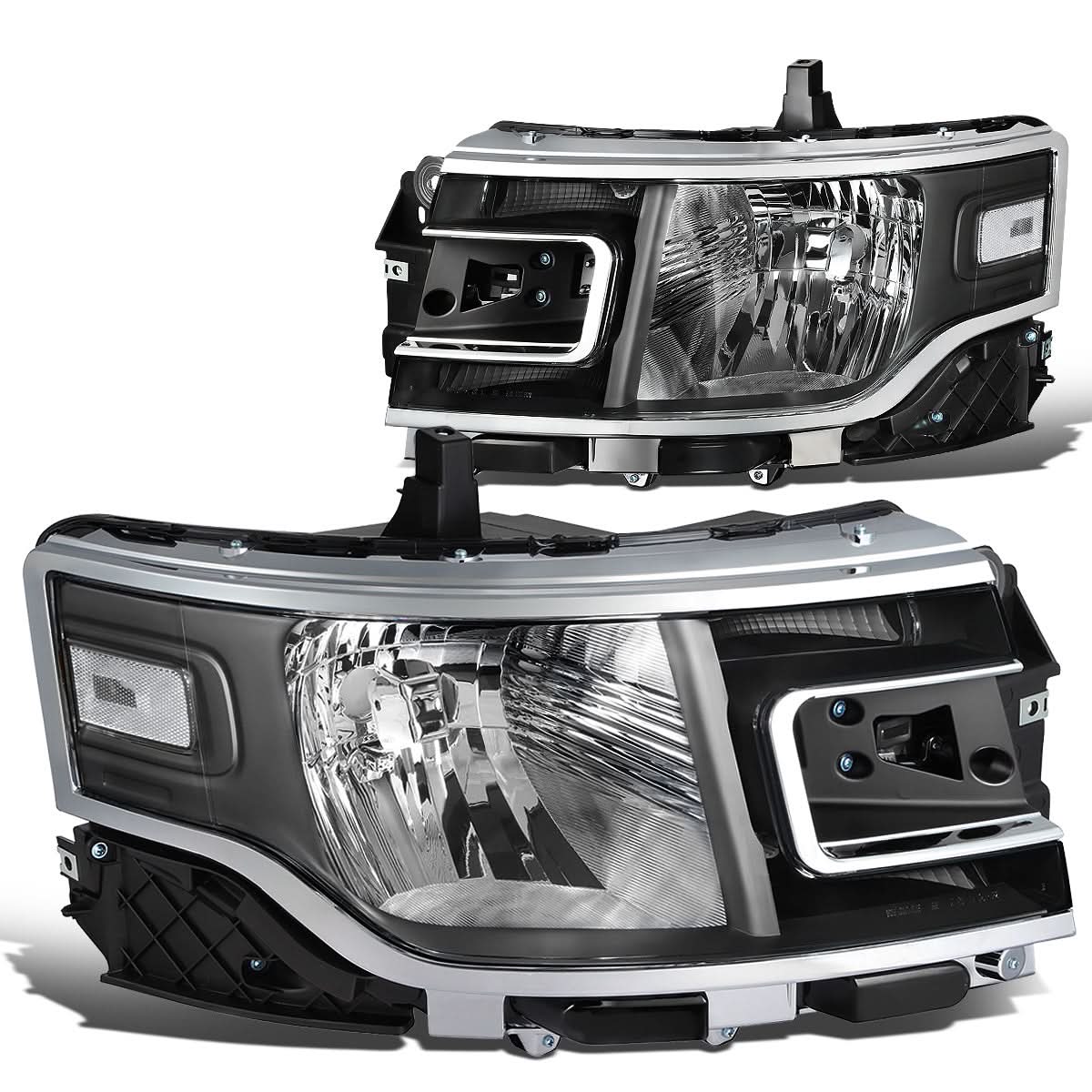 2013-2019 Ford Flex Black Housing Clear Corner Headlights