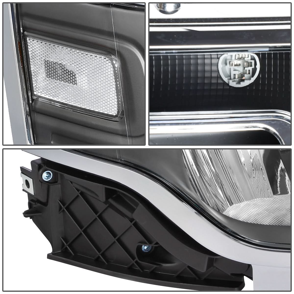 2013-2019 Ford Flex Black Housing Clear Corner Headlights