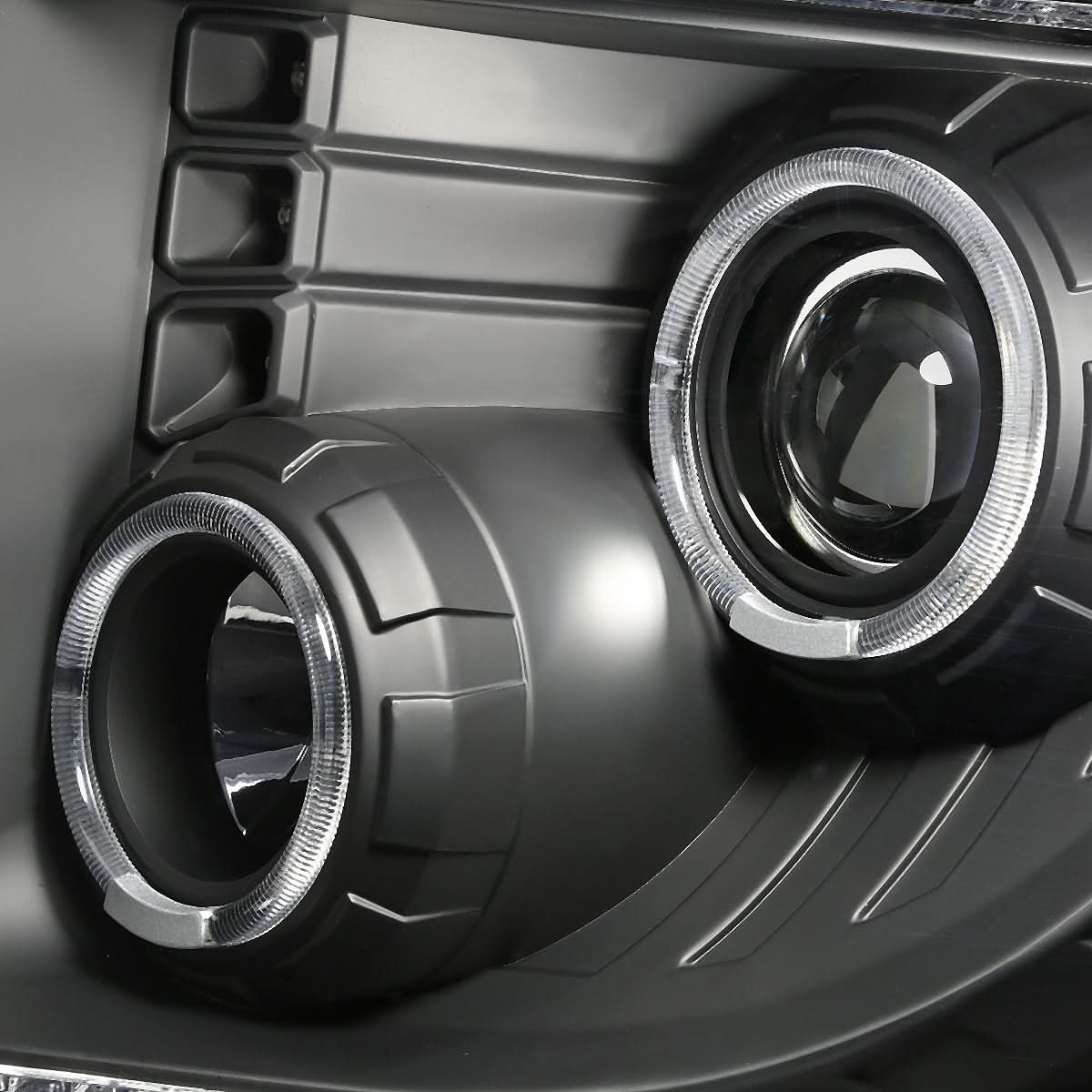 2009-2014 Ford F-150 LED Halo Projector Headlights - Black Housing