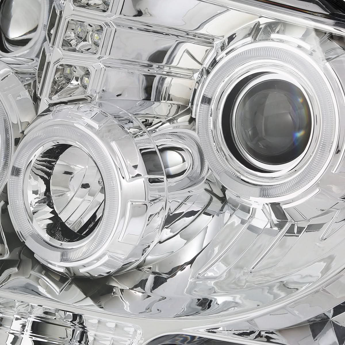 09-14 Ford F-150 LED Halo Projector Headlights Chrome Housing