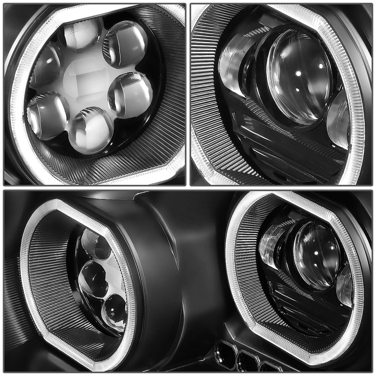 2008-2017 Freightliner Cascadia Black Housing LED Projector Headlights