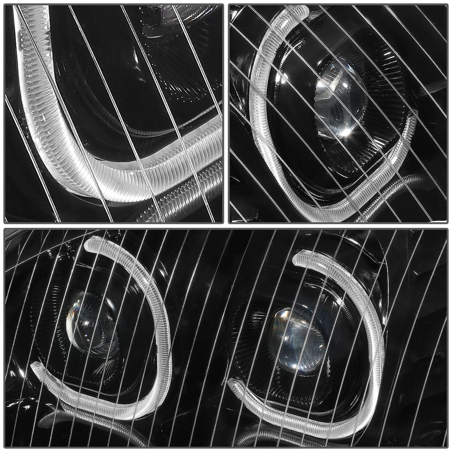 04-17 Freightliner Columbia LED Projector Headlights - Black Housing