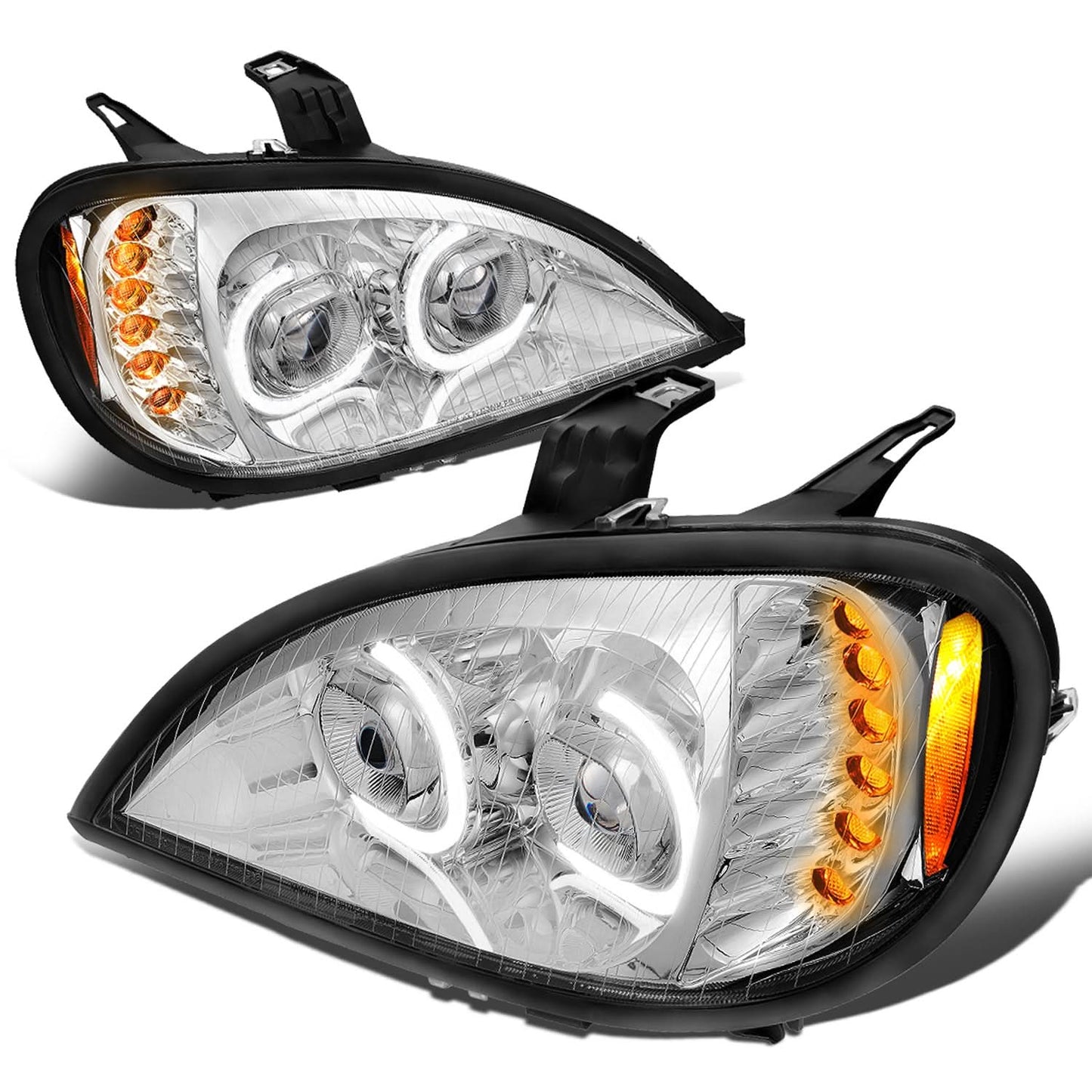 04-17 Freightliner Columbia LED Projector Headlights - Chrome