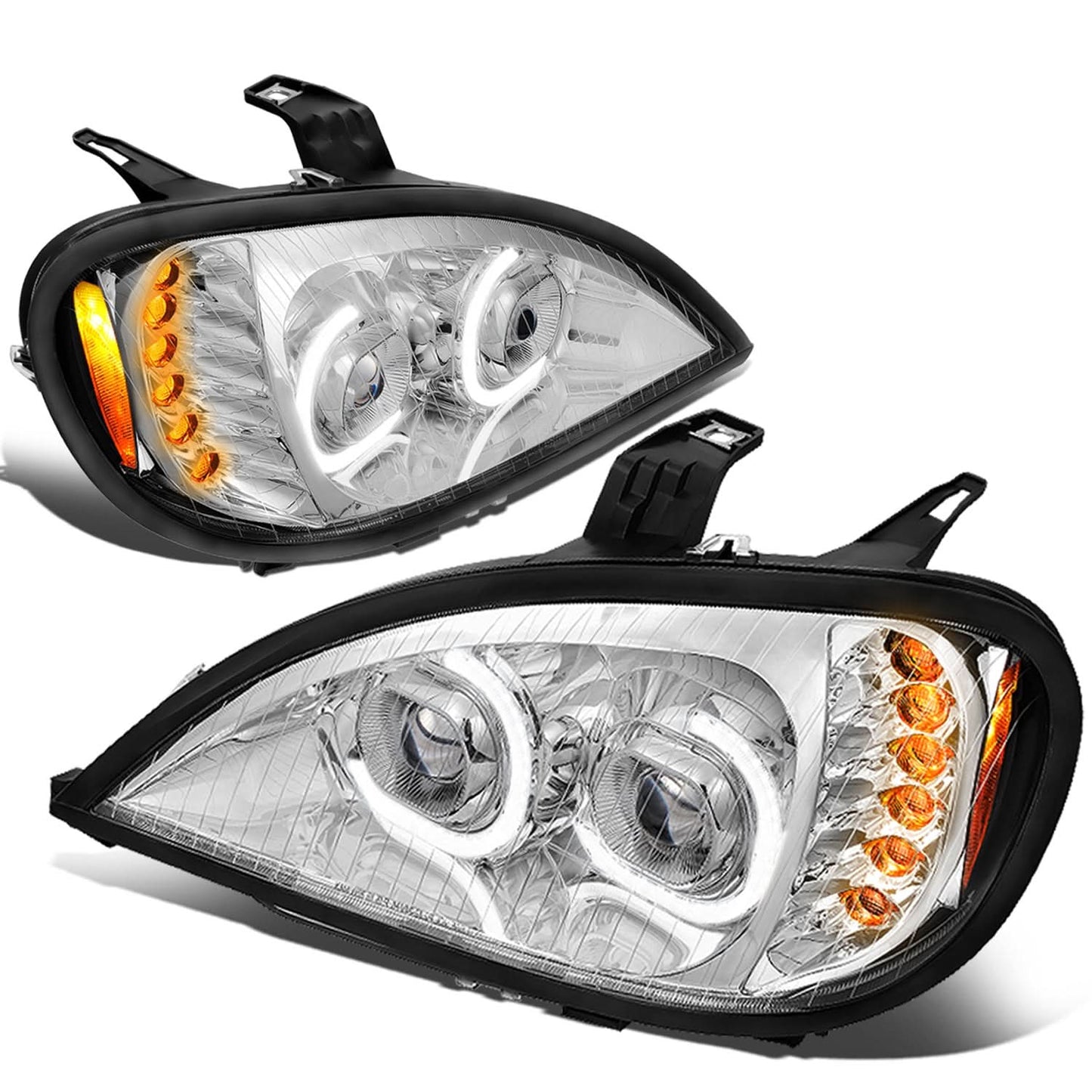 04-17 Freightliner Columbia LED Projector Headlights - Chrome