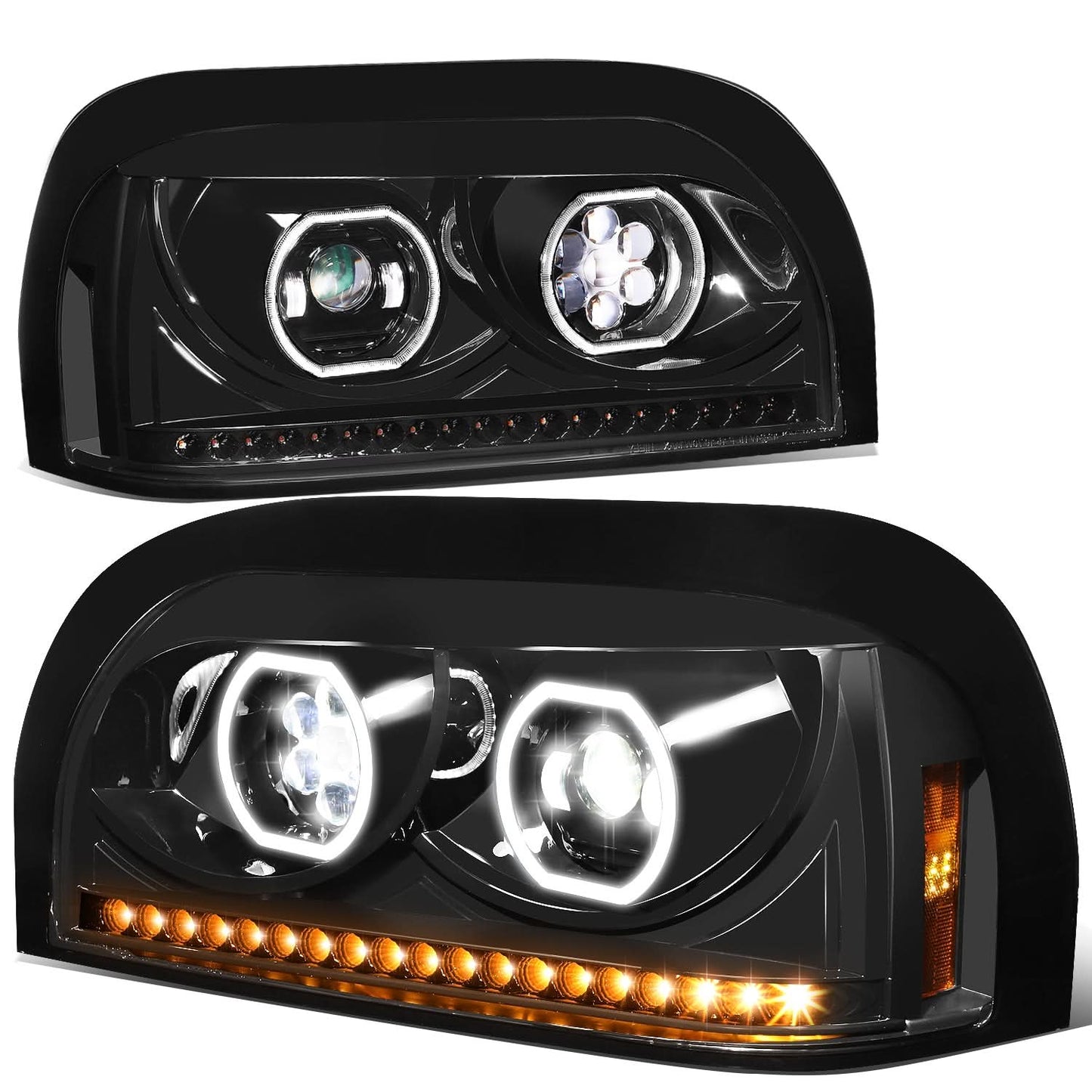 96-10 Freightliner Century Projector Headlights - Black