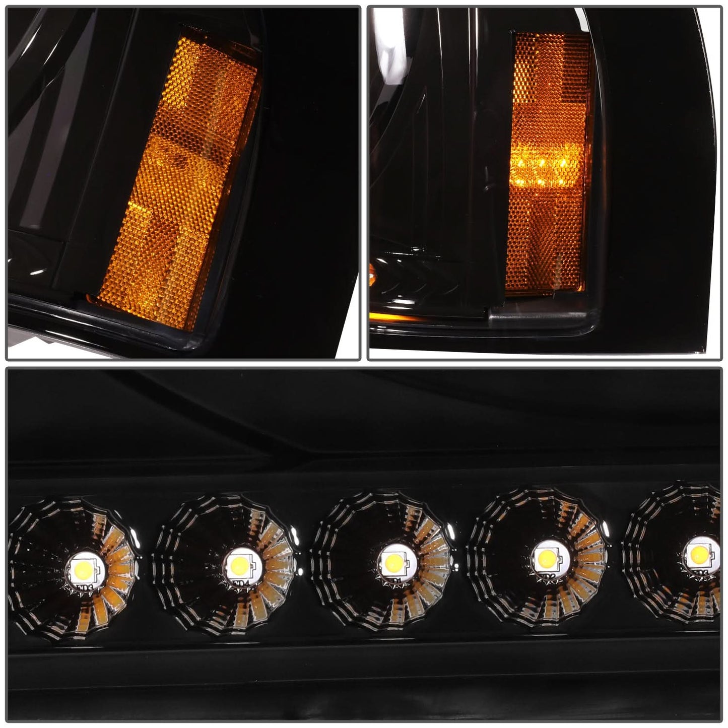 96-10 Freightliner Century Projector Headlights - Black
