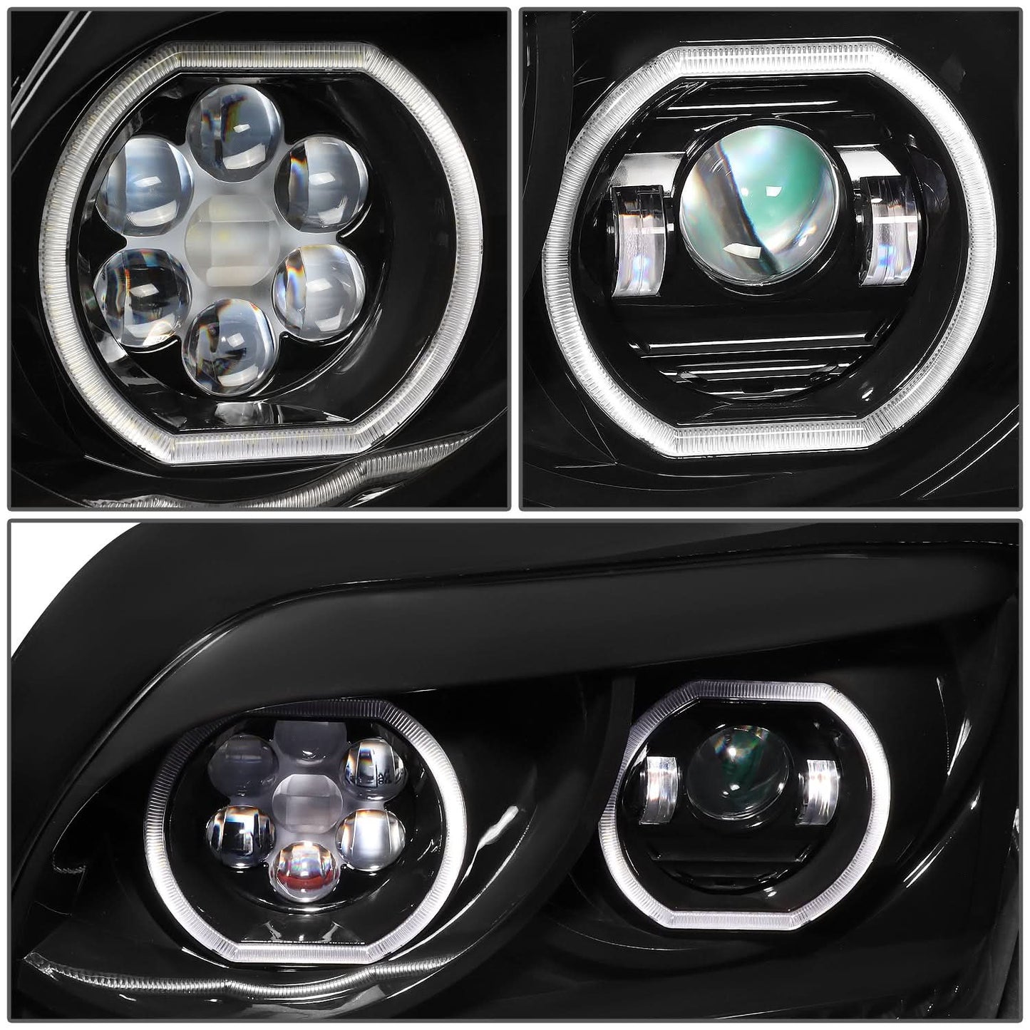 96-10 Freightliner Century Projector Headlights - Black