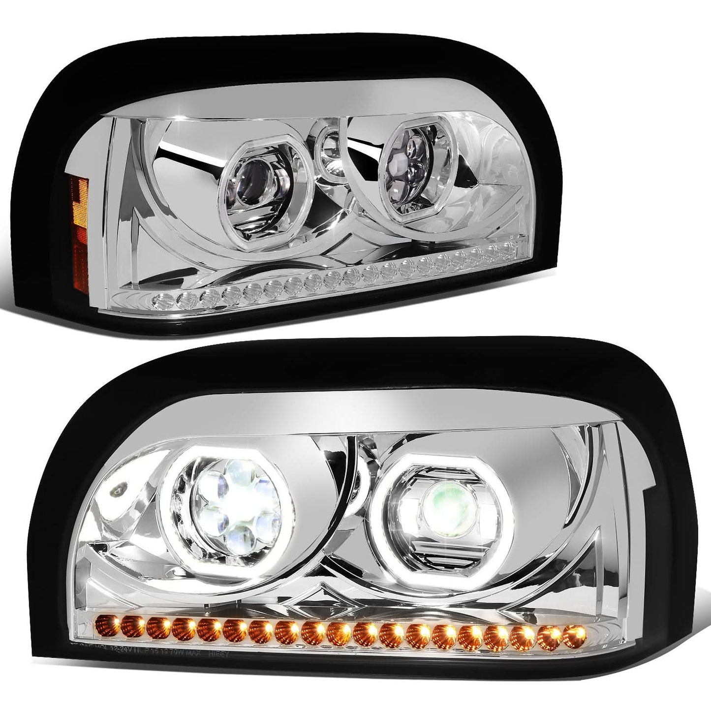 96-10 Freightliner Century Projector Headlights - Clear