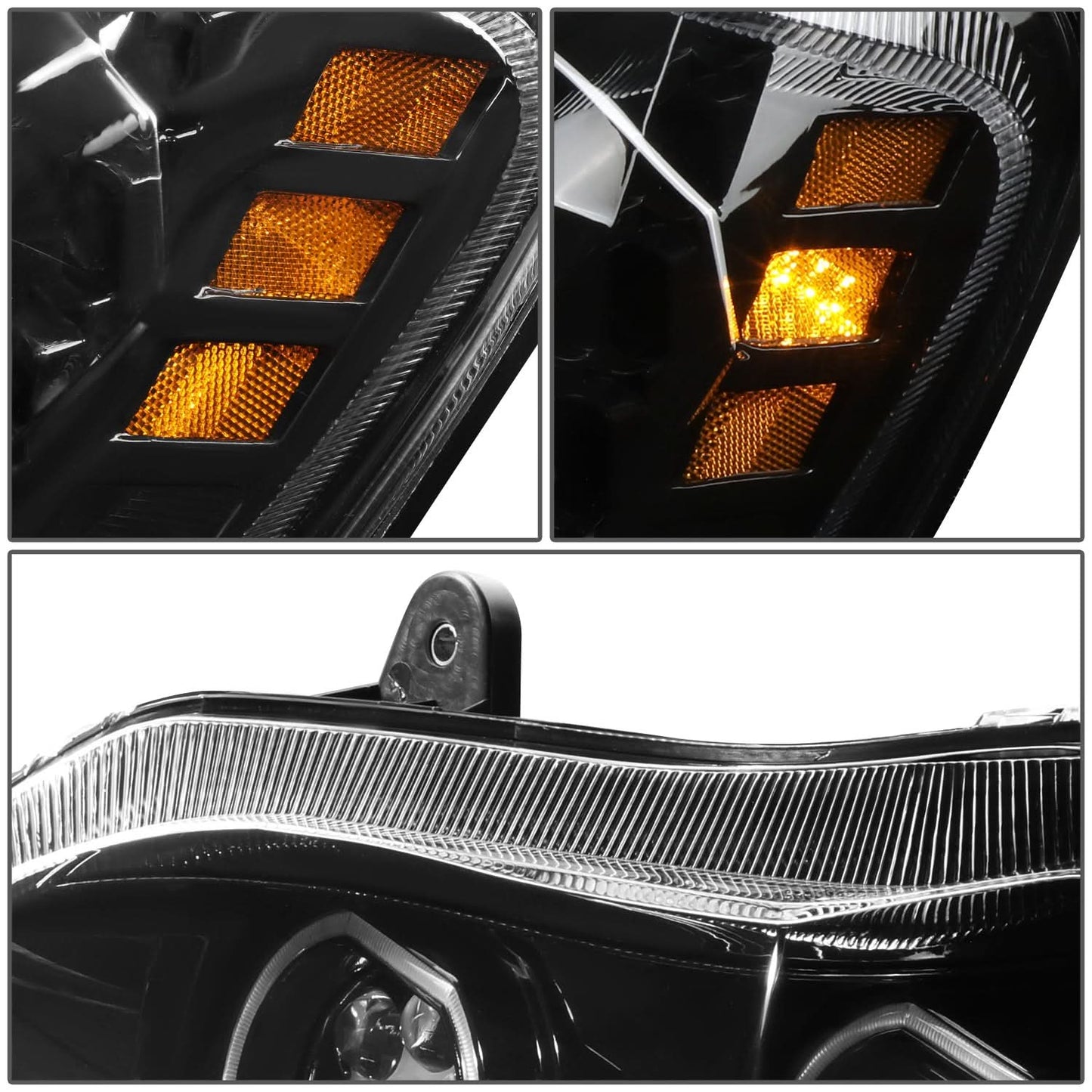 13-21 Kenworth T680 Projector Headlights - Black