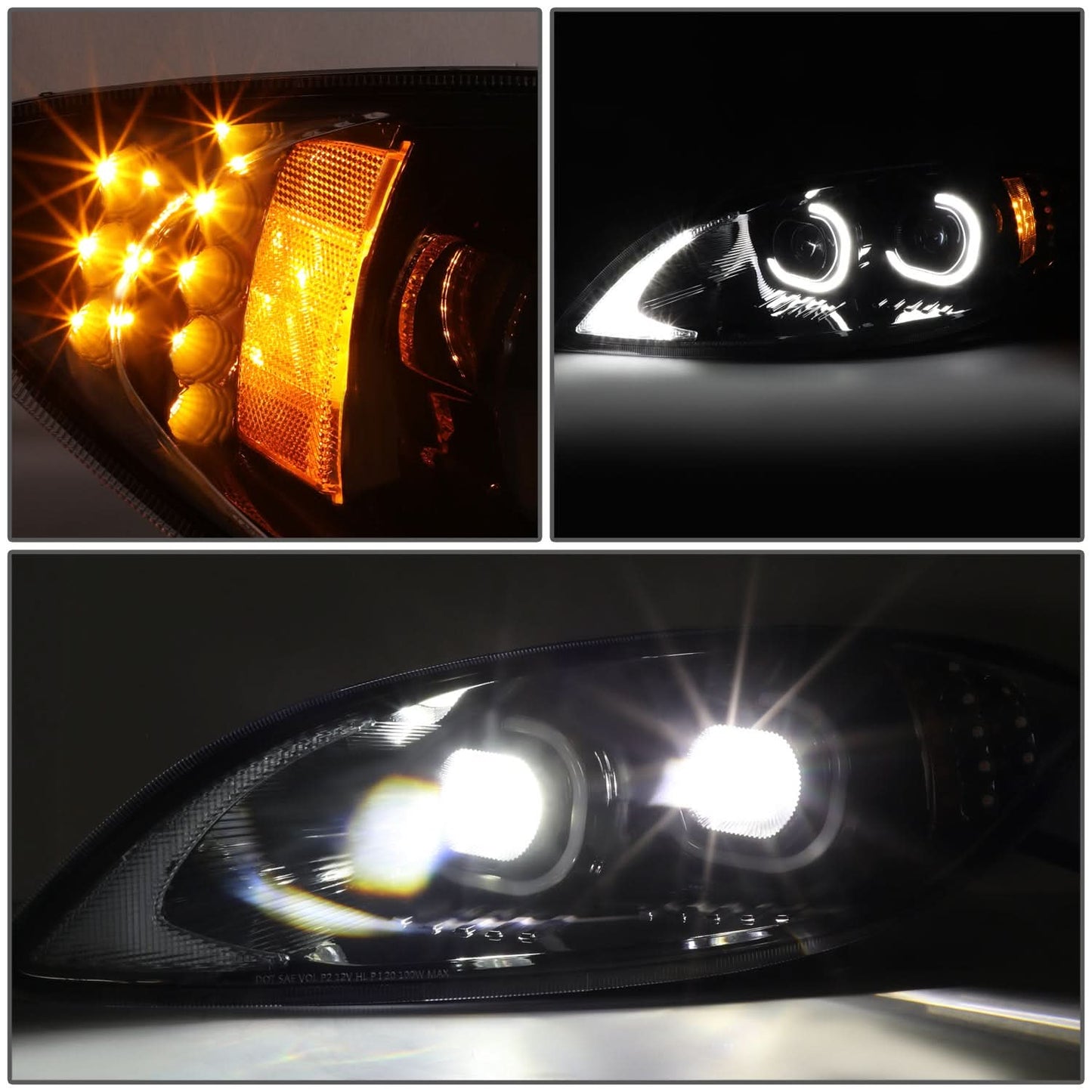 09-18 International Harvester ProStar Full LED Headlights - Black