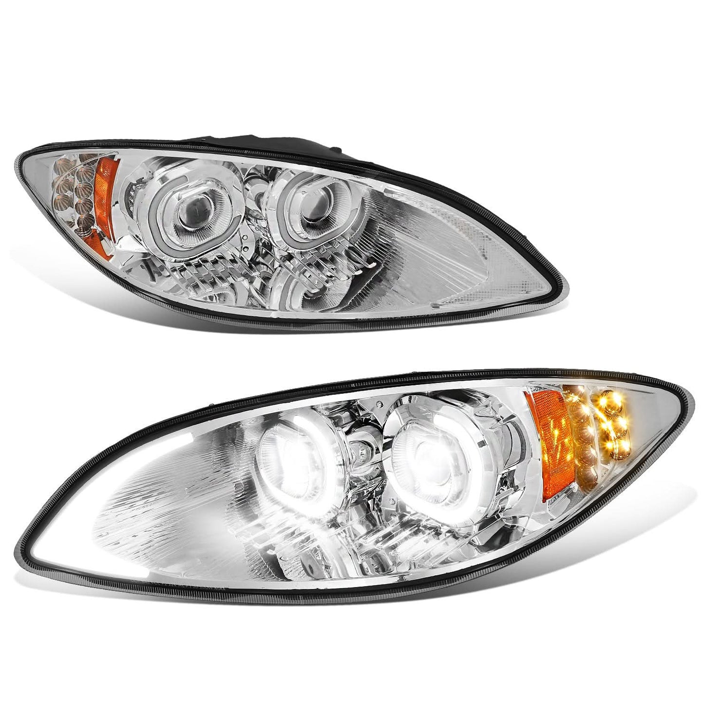09-18 International Harvester ProStar Full LED Conversion Headlights - Chrome