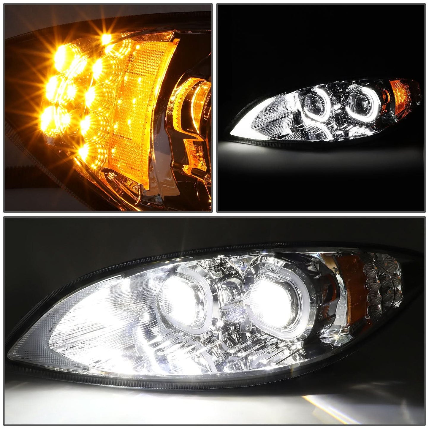 09-18 International Harvester ProStar Full LED Conversion Headlights - Chrome