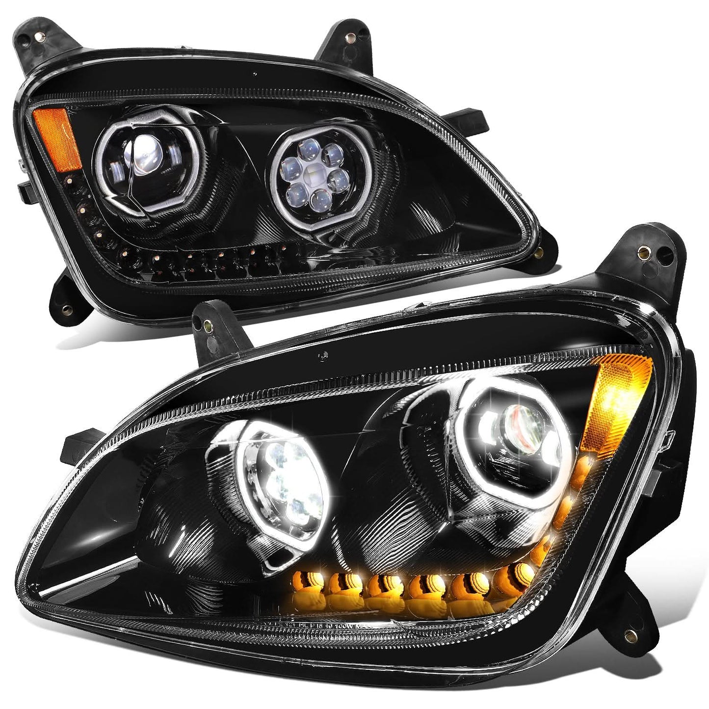 11-20 Peterbilt 579 LED Headlights - Black