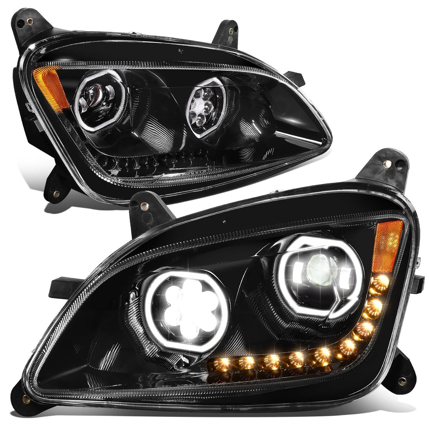 11-20 Peterbilt 579 LED Headlights - Black
