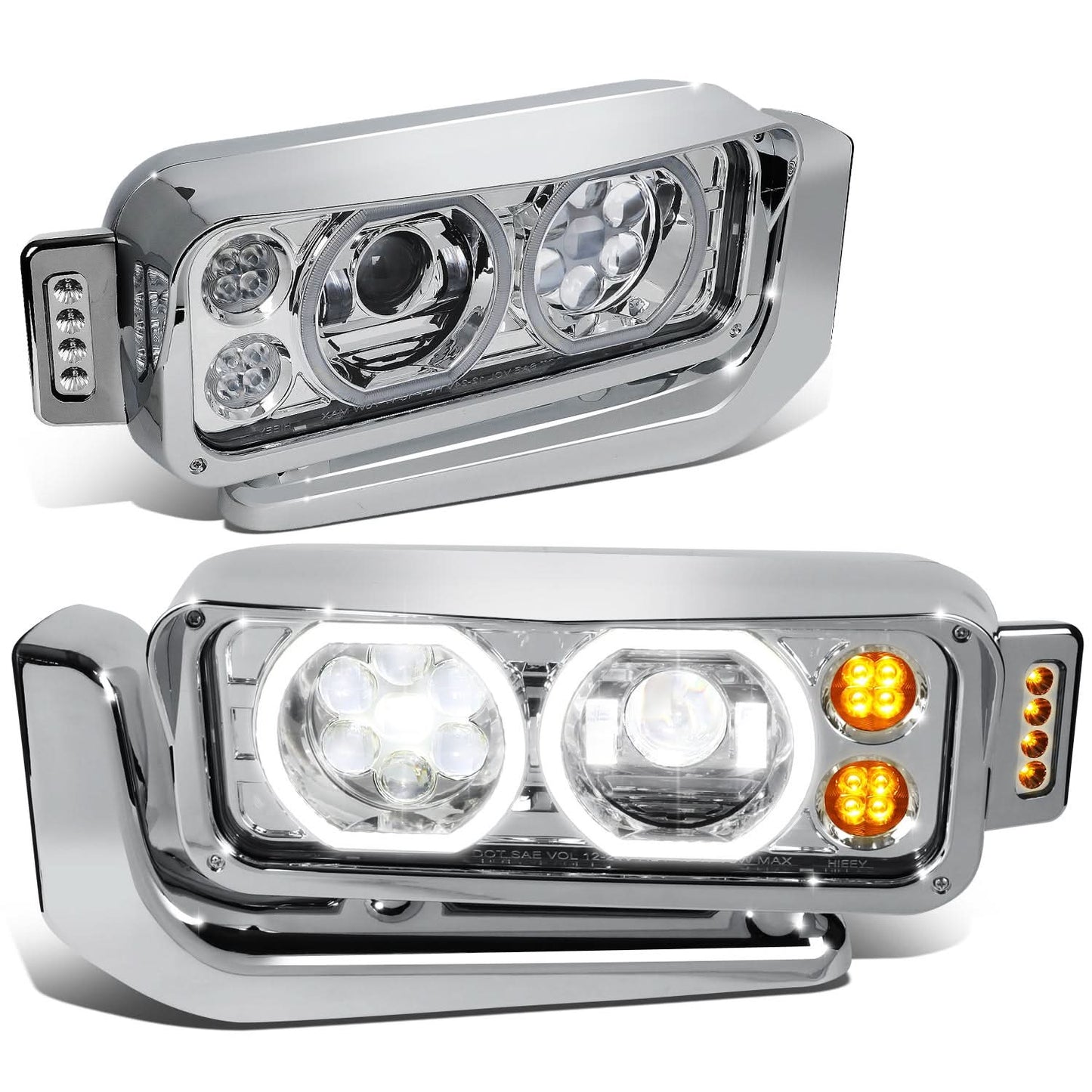 81-88 Peterbilt 359 / 87-07 379 / 08-21 389 LED Clear Headlights