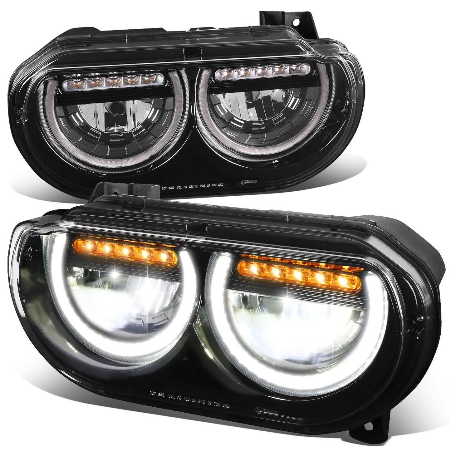 2008-2014 Dodge Challenger Black Housing Headlights