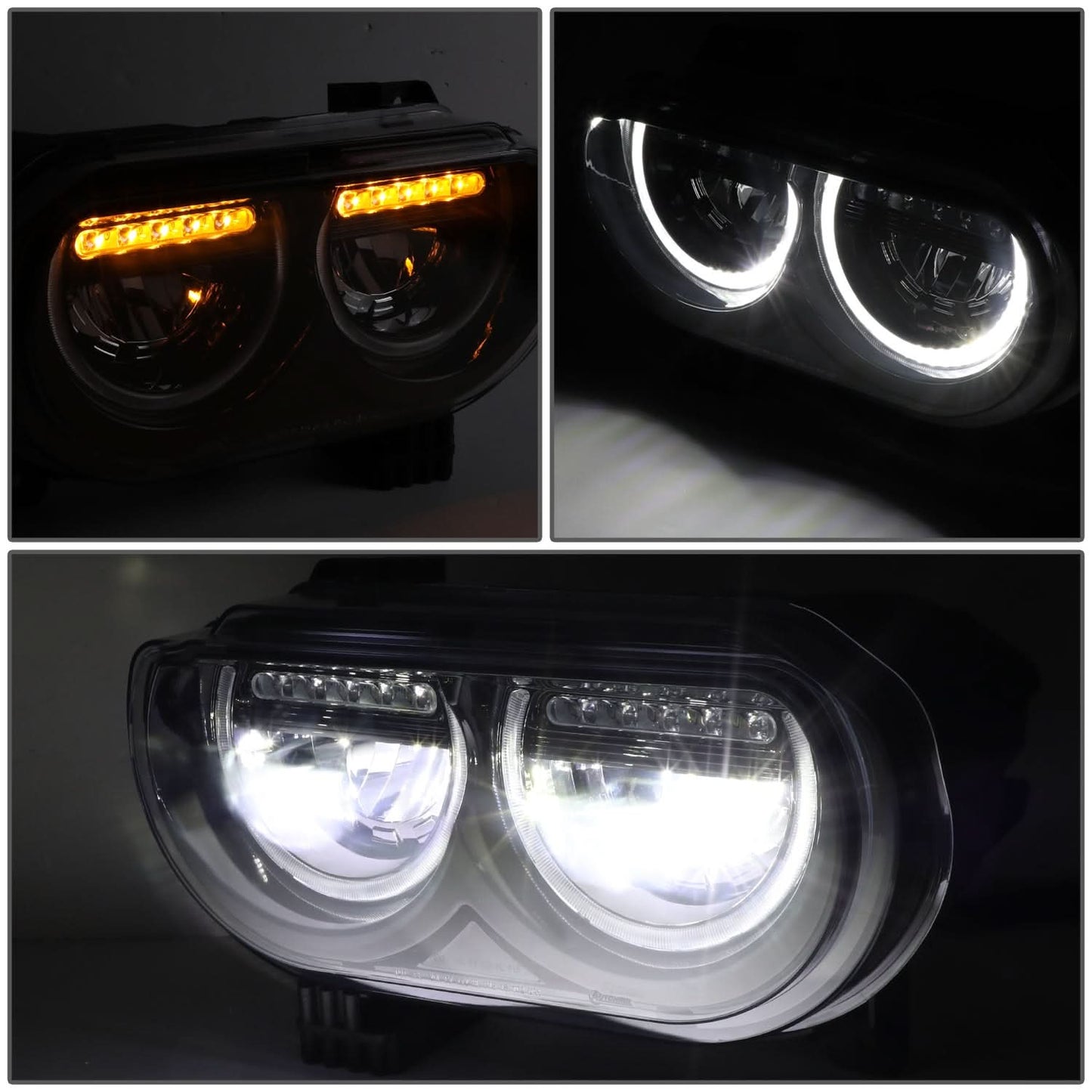 2008-2014 Dodge Challenger Black Housing Headlights