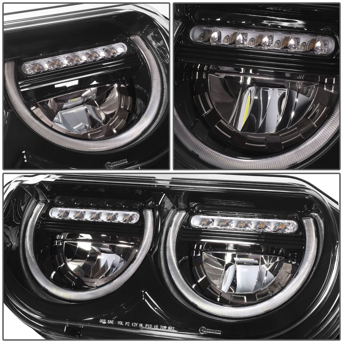2008-2014 Dodge Challenger Black Housing Headlights