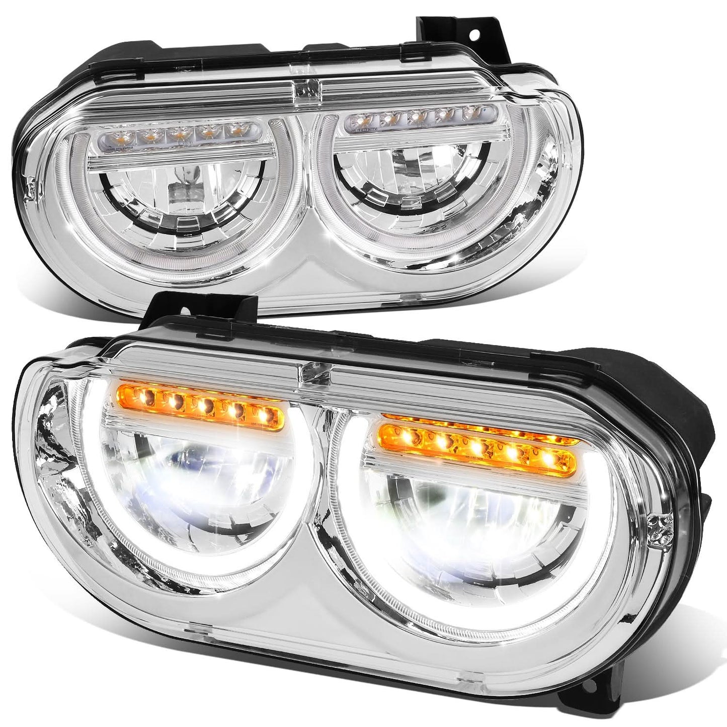 2008-2014 Dodge Challenger Chrome Housing Headlights