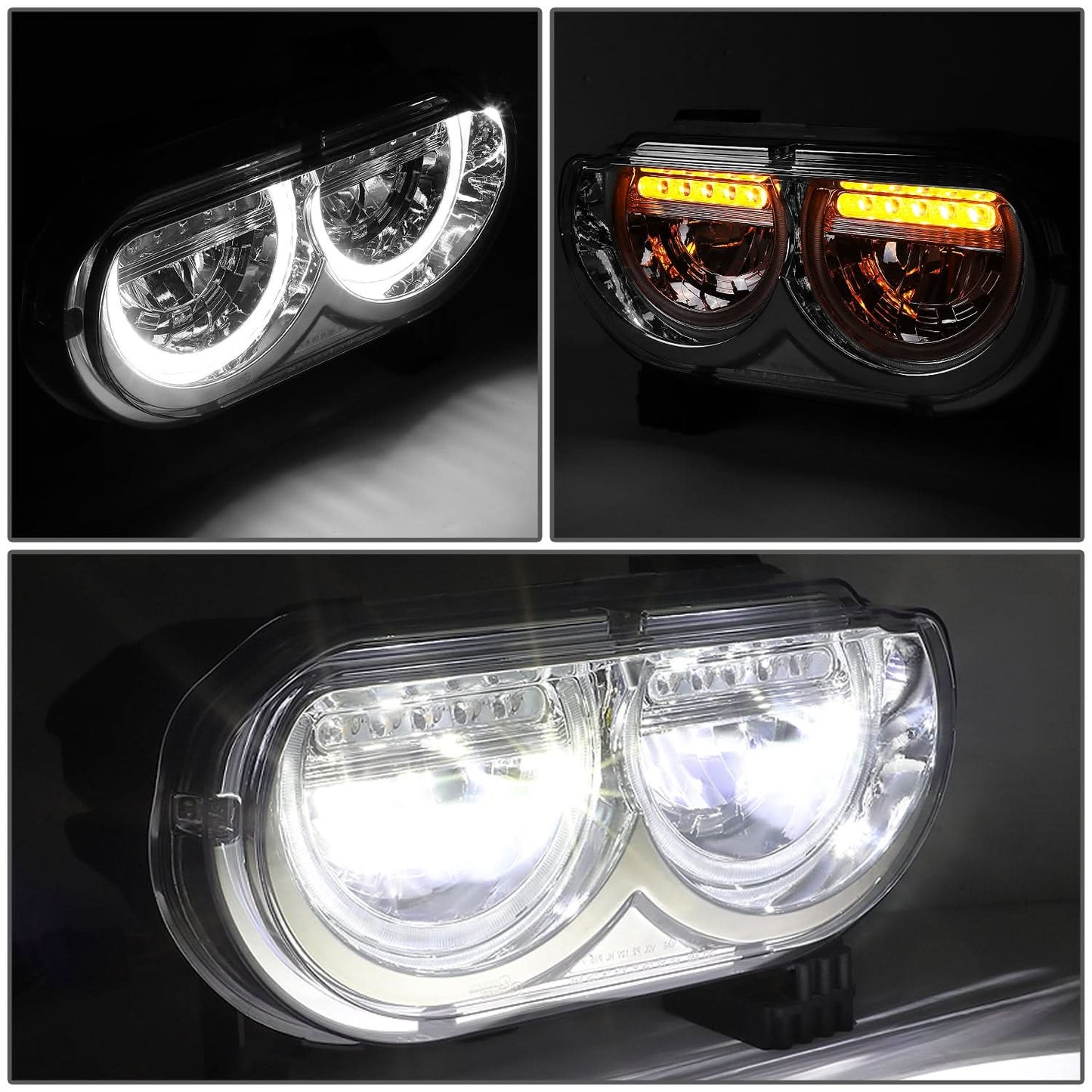 2008-2014 Dodge Challenger Chrome Housing Headlights