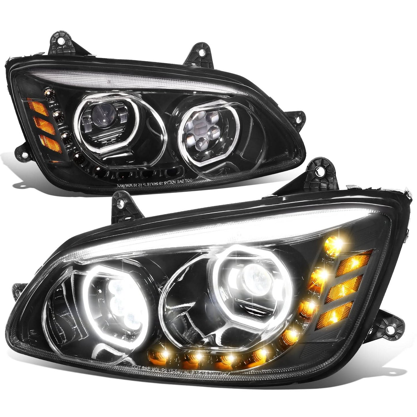 08-19 Kenworth T170/T270/T370 16-19 T300 08-18 T660 11-15 T700 Black Headlights