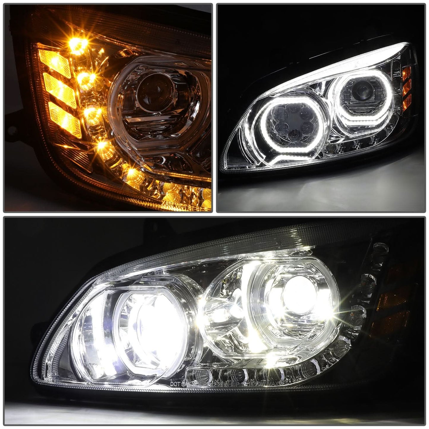 08-19 Kenworth T170/T270/T370 16-19 T300 08-18 T660 11-15 T700 Headlights Chrome