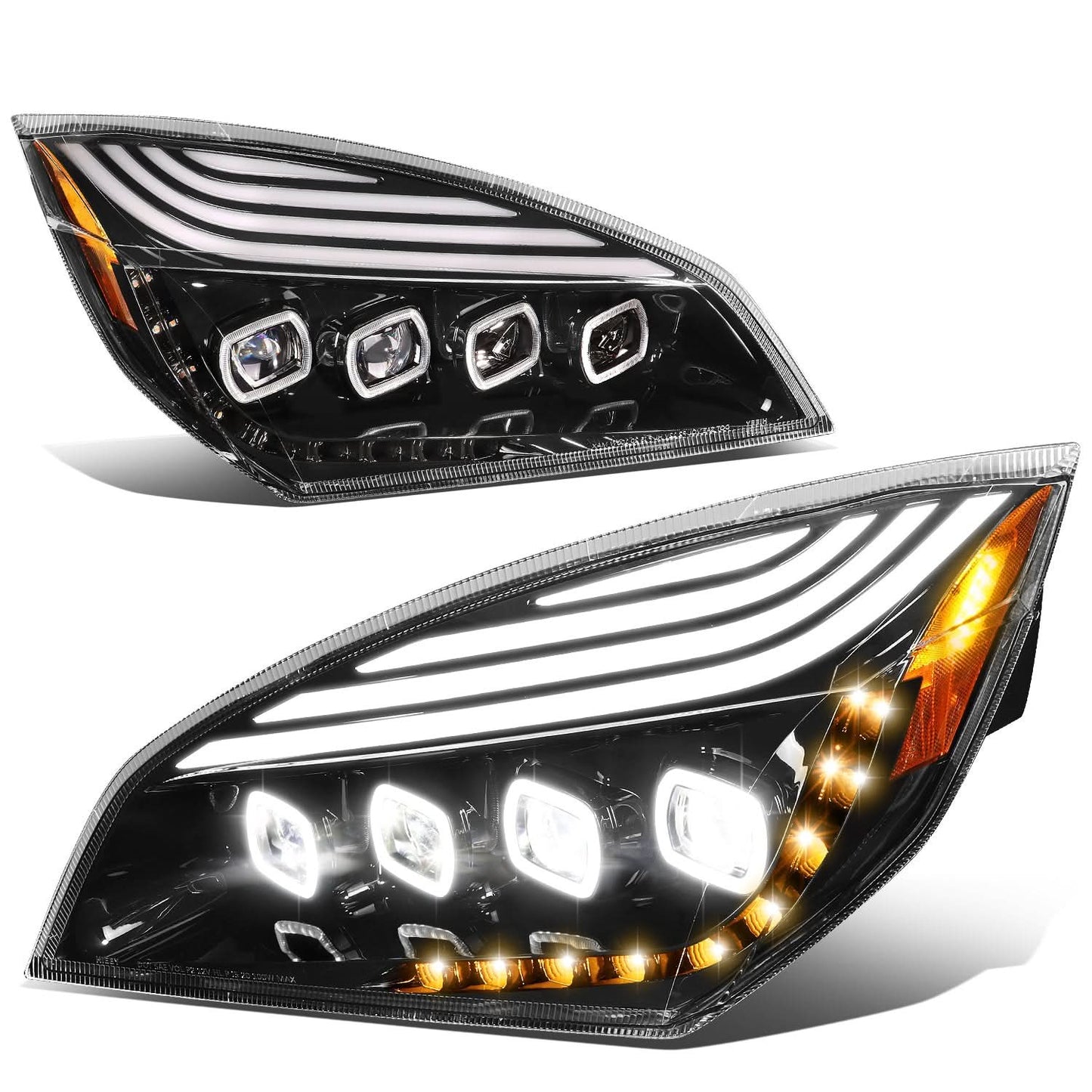2018-2021 Freightliner Cascadia Black Headlights