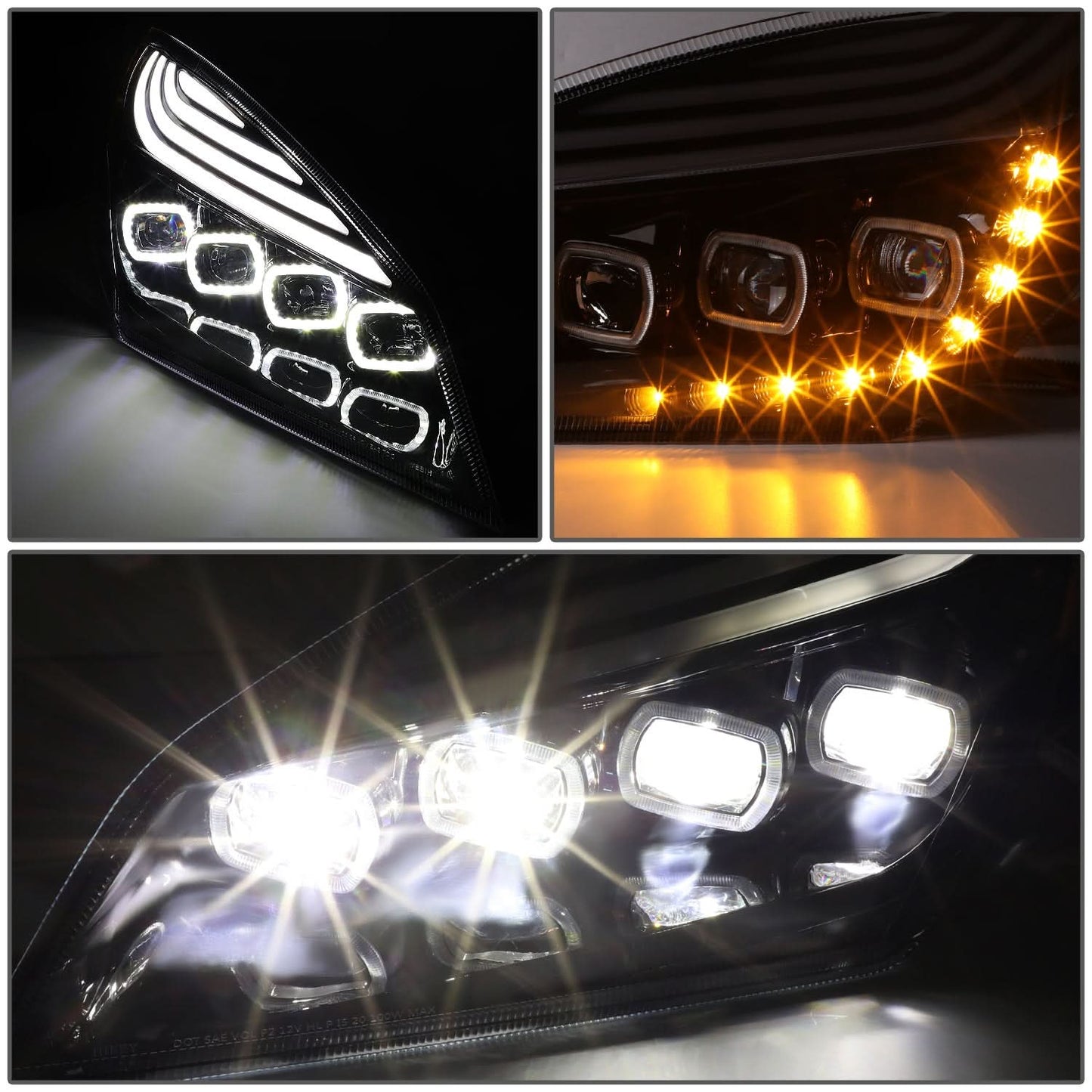 2018-2021 Freightliner Cascadia Black Headlights