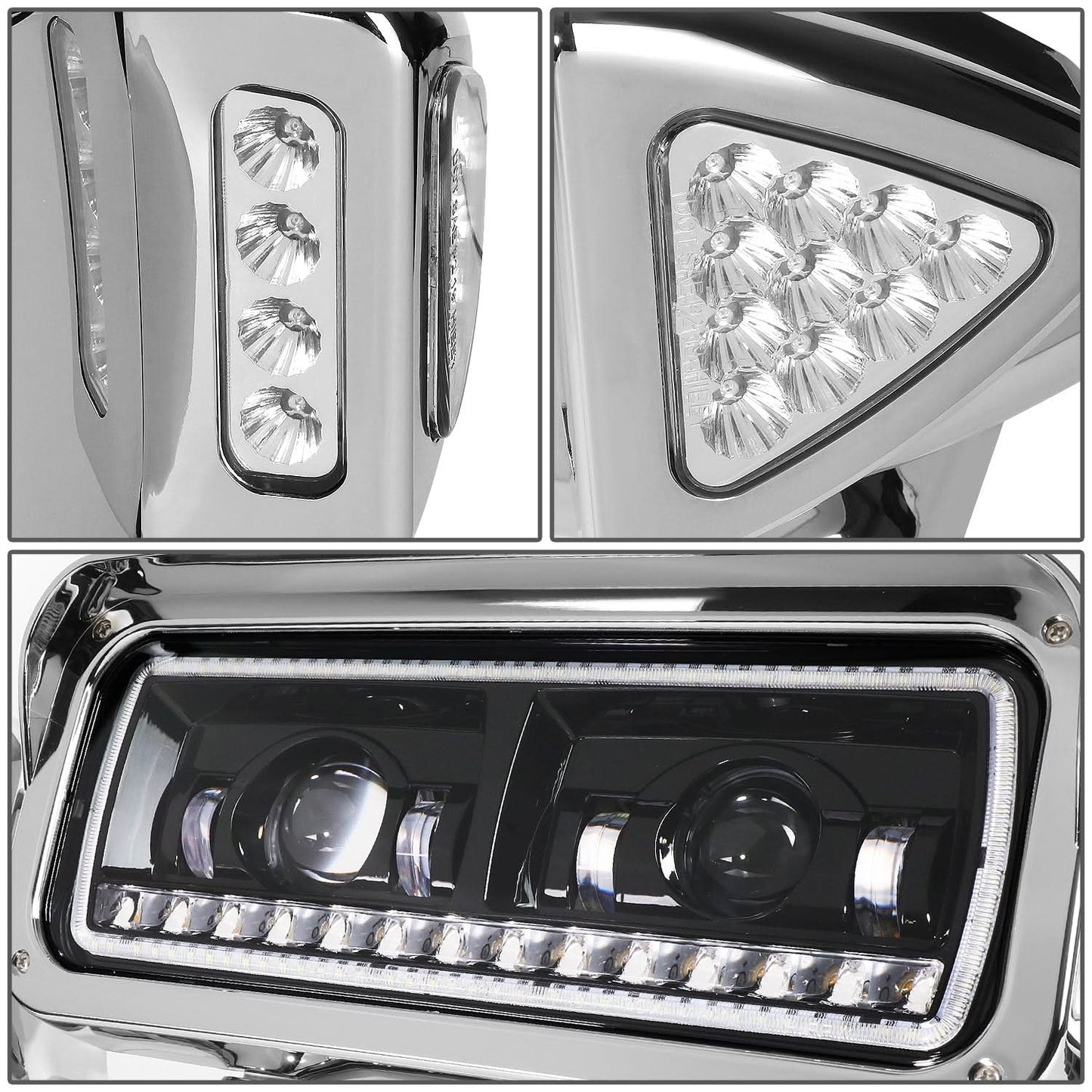 81-88 Peterbilt 359 / 87-07 379 / 08-21 389 Black Headlights