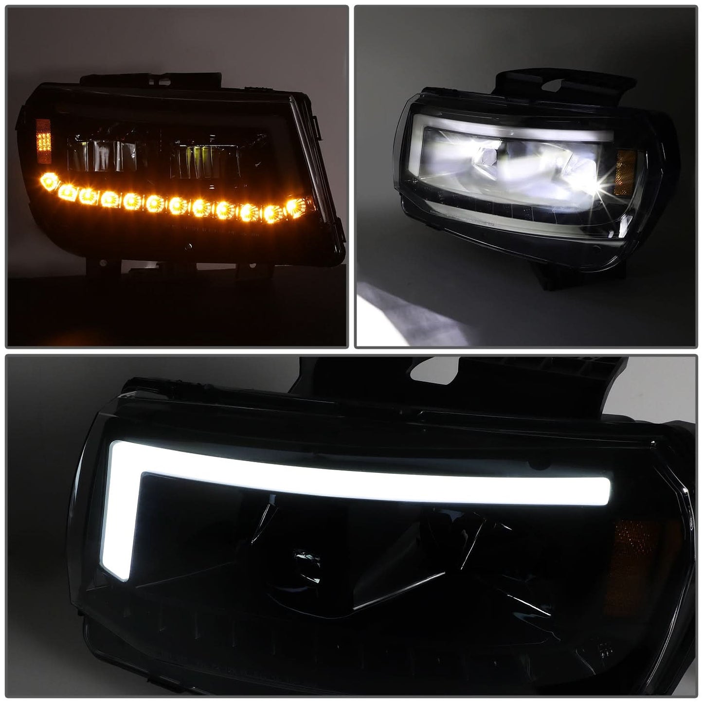 2014-2015 Chevrolet Camaro Full LED Headlights - Black