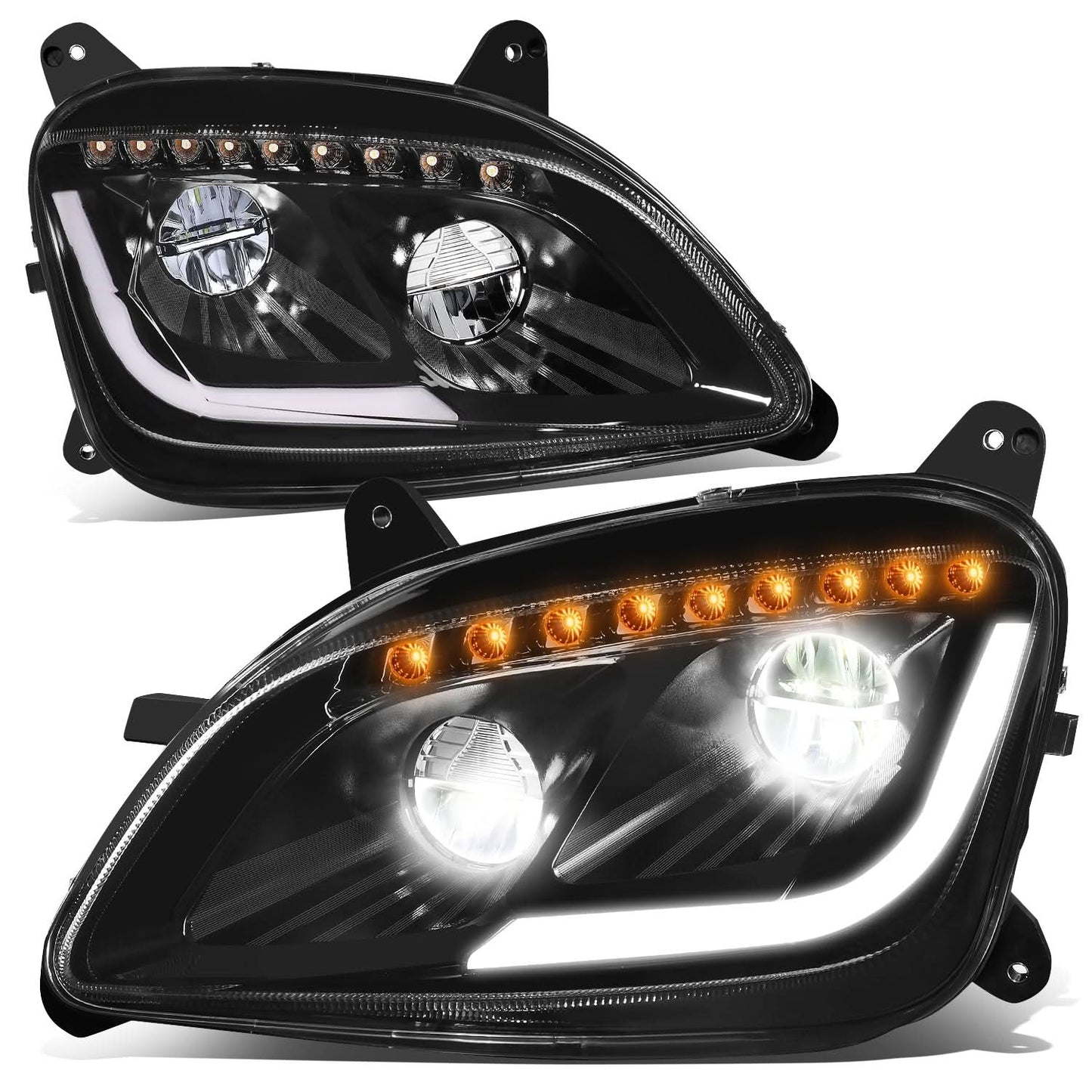 13-20 Peterbilt 579 / 11-18 Peterbilt 587 Black Headlights