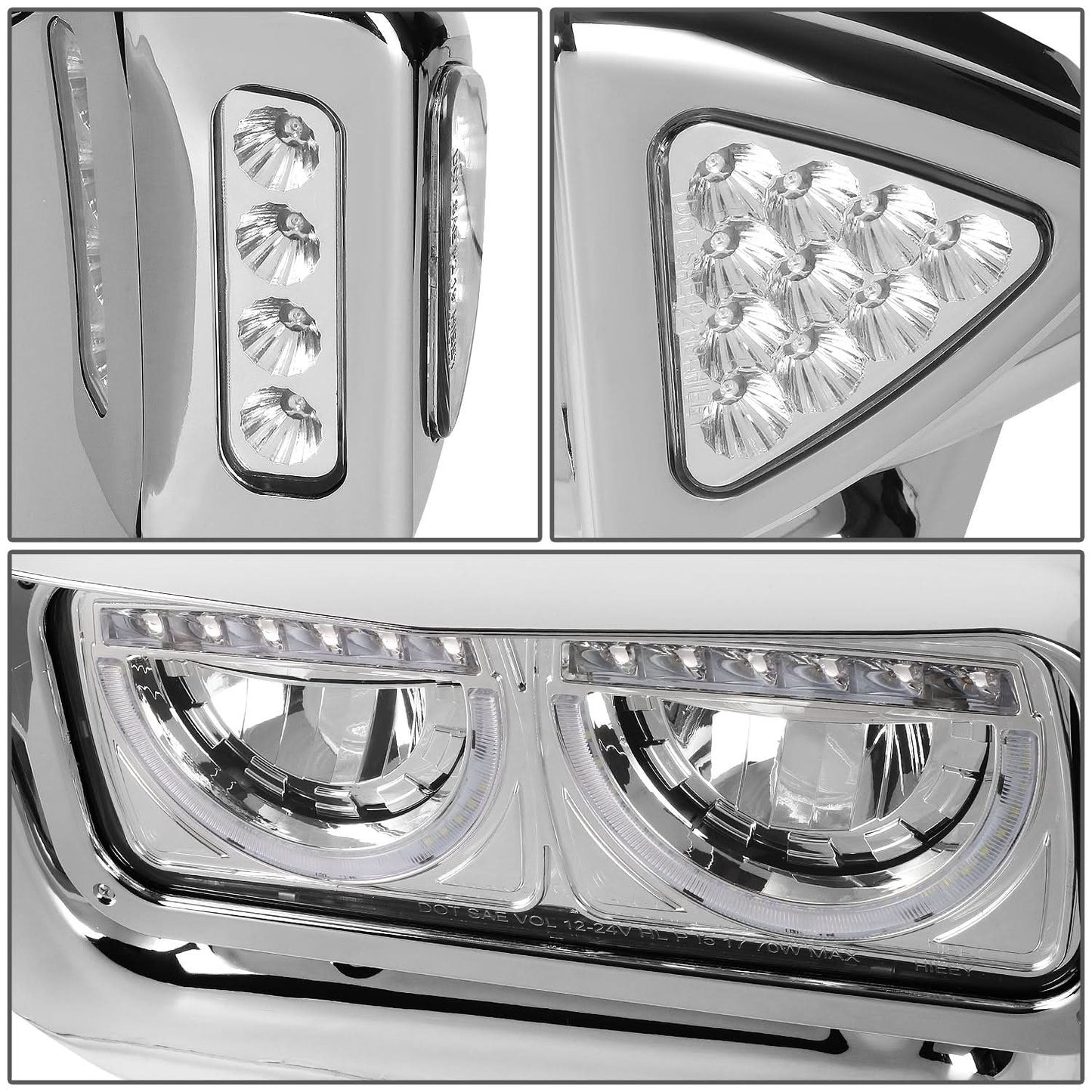 Chrome Headlights for 81-88 Peterbilt 359 / 87-07 379 / 08-21 389
