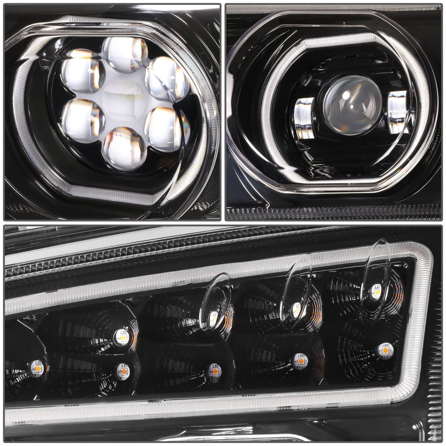 2019-2022 Kenworth T880 Black Headlights