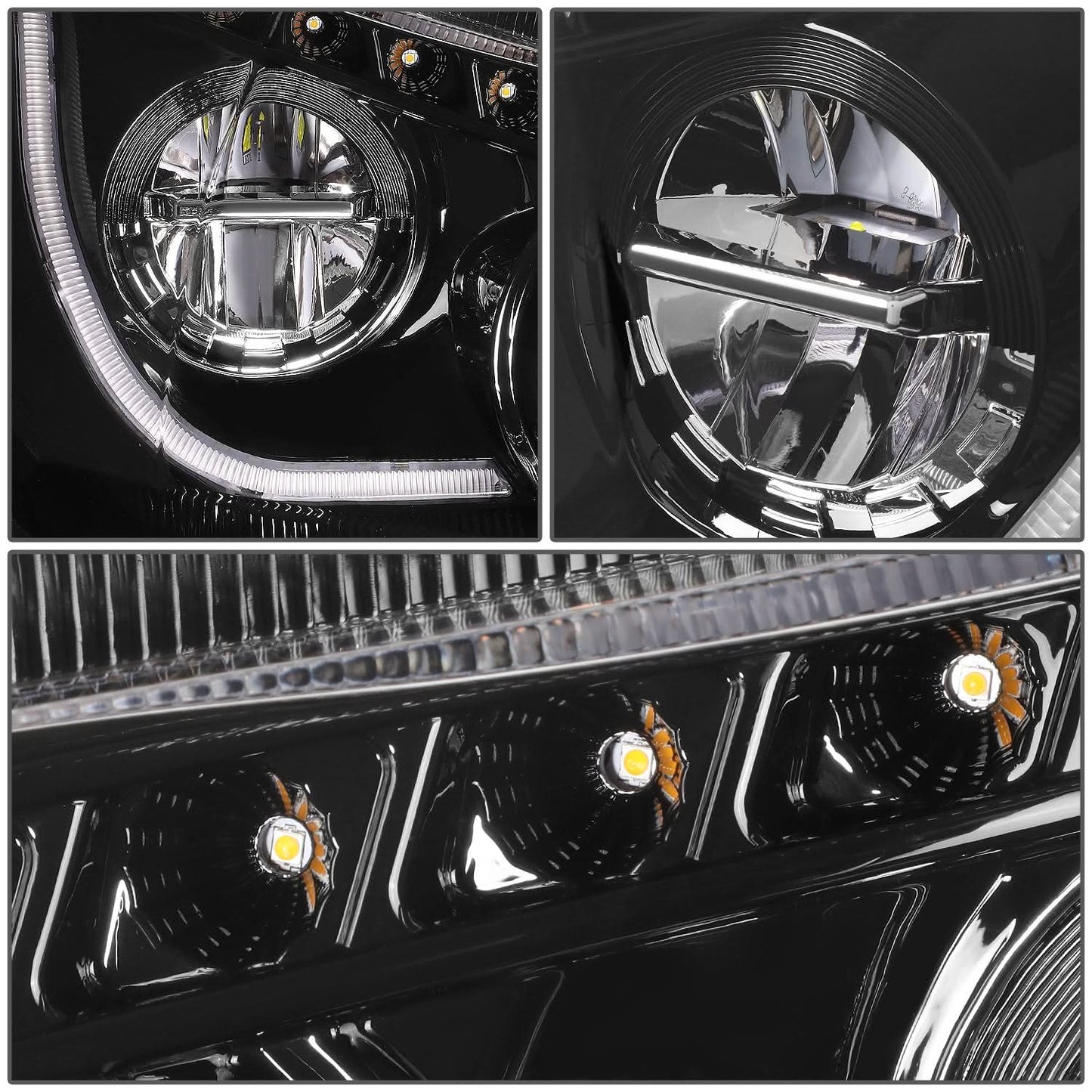 2013-2021 Kenworth T680 Black Headlights
