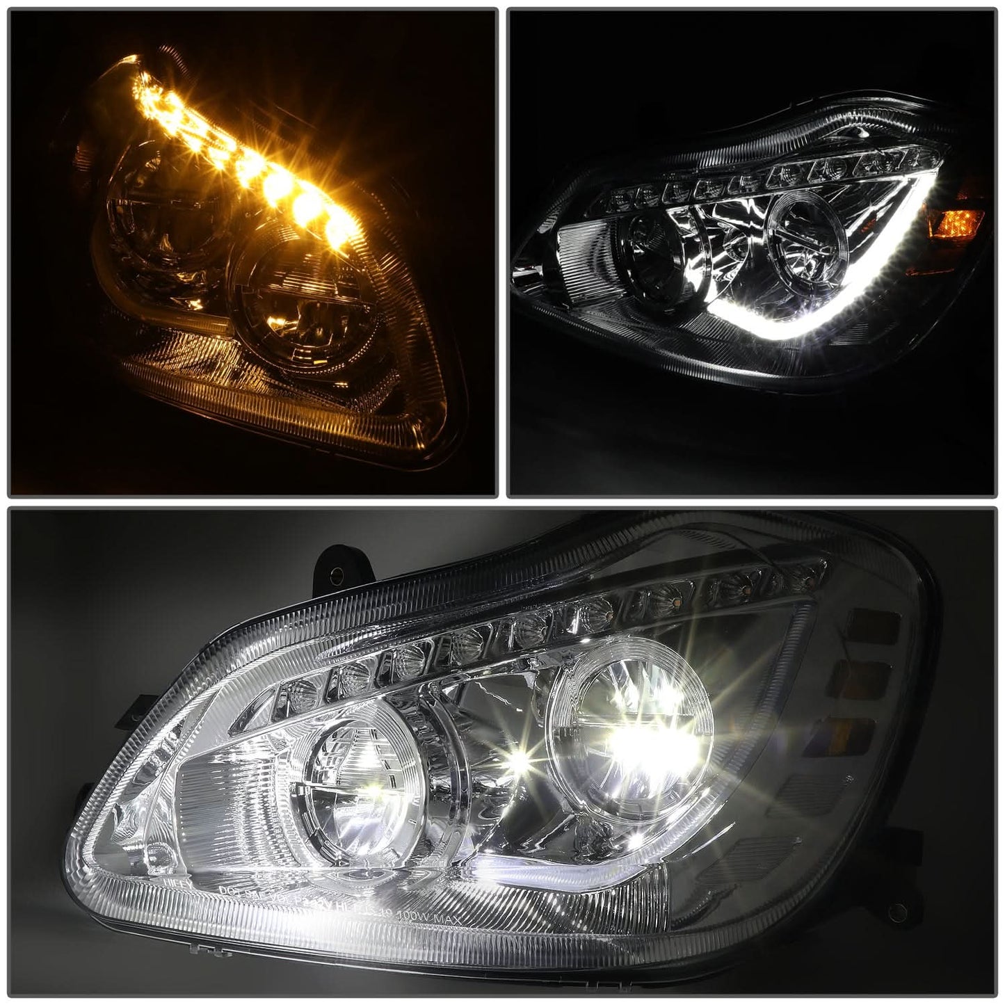 2013-2021 Kenworth T680 Chrome Headlights