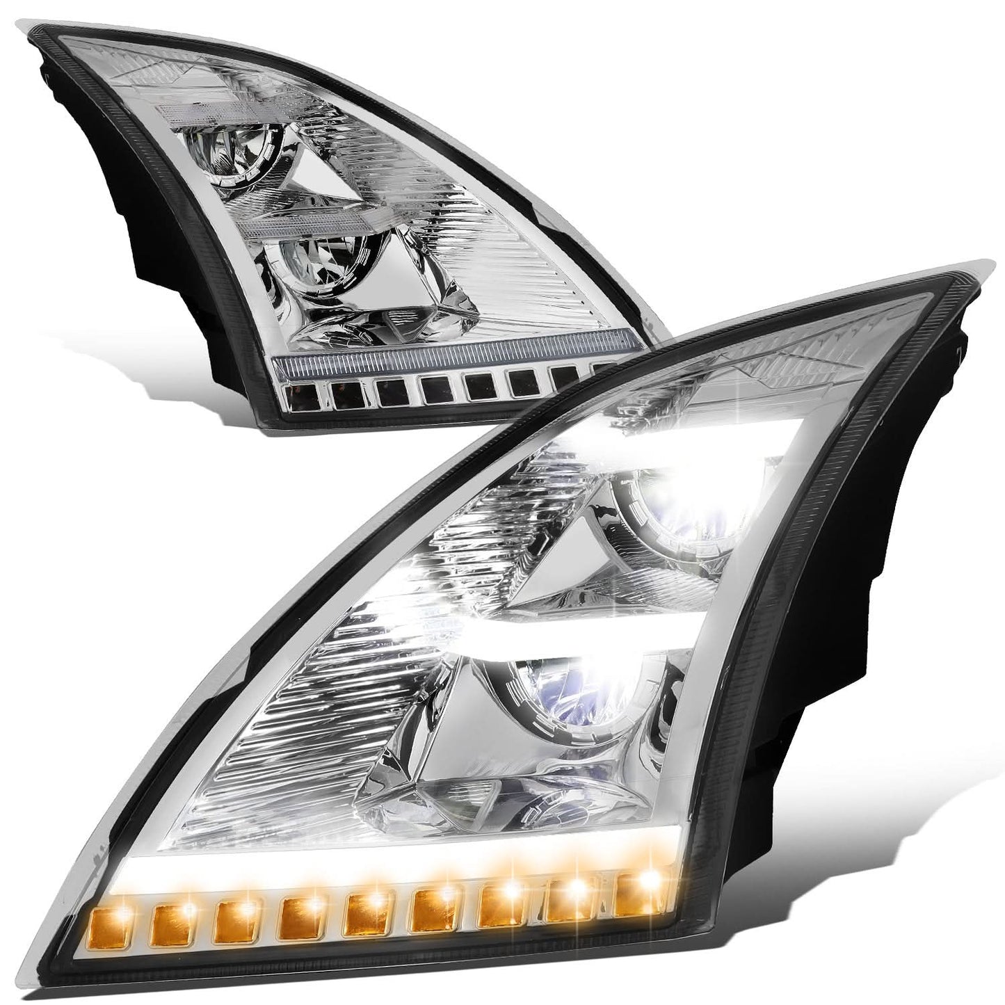 18-21 Volvo VNL/VNR Sequential LED Headlights Chrome